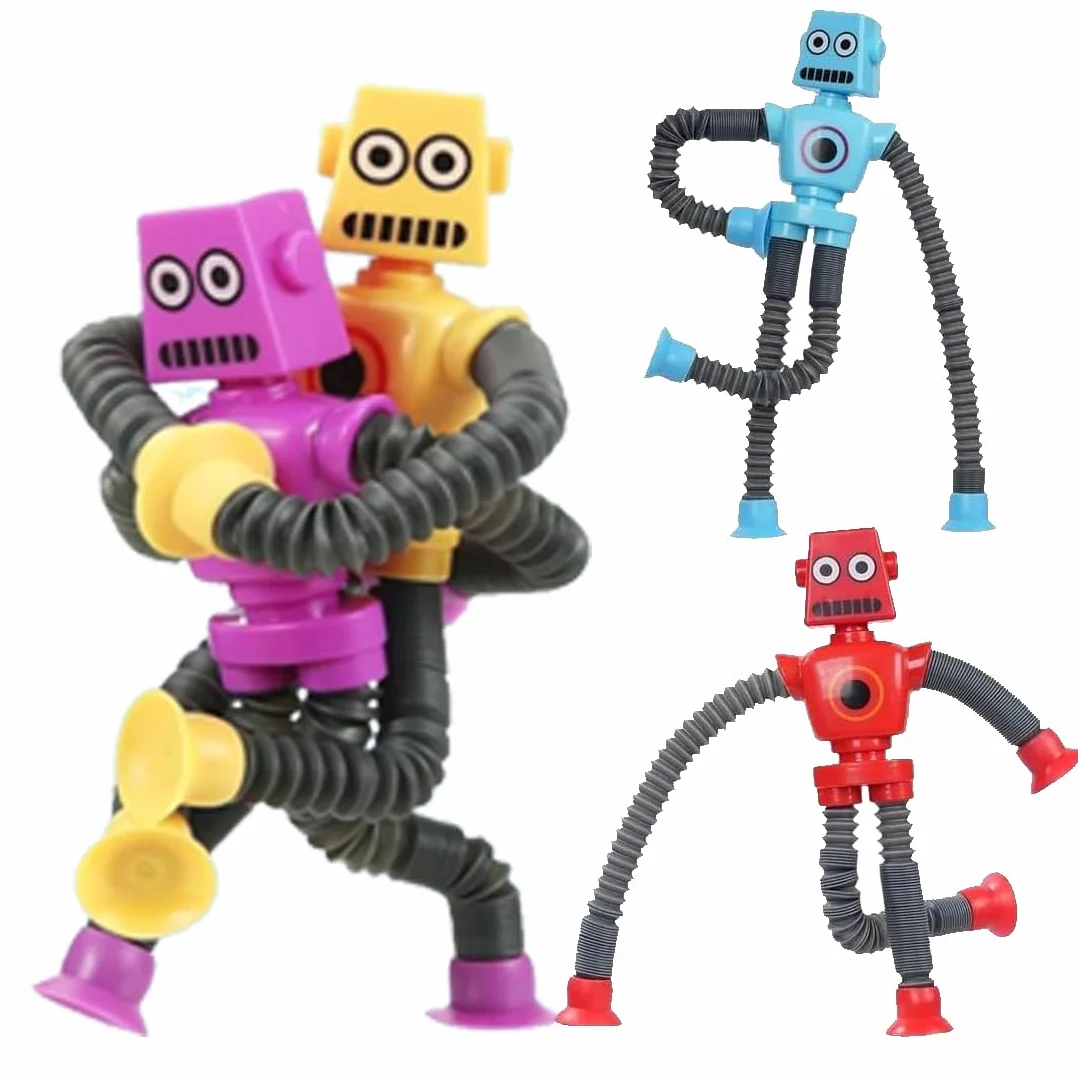 4 sztuki robotów teleskopowych, zabawka z przyssawką, zabawka sensoryczna, zabawka dla dzieci, zabawka dla dzieci, zabawka dla gości dla chłopców
