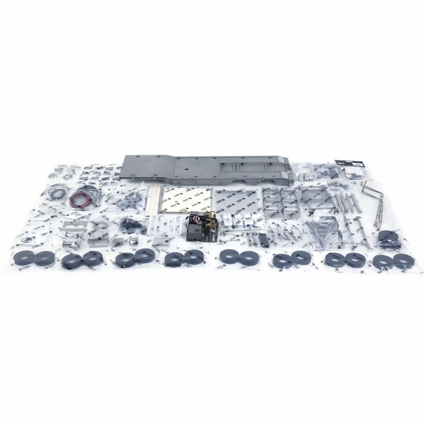 TOUCAN RC HOBBY LESU A0049 1/14 metalowa przyczepa RC KIT hydrauliczna ściana podnosząca, tylne nogi podporowe, 2 zawory do samodzielnego montażu, traktorów, ciężarówek, ładowarek