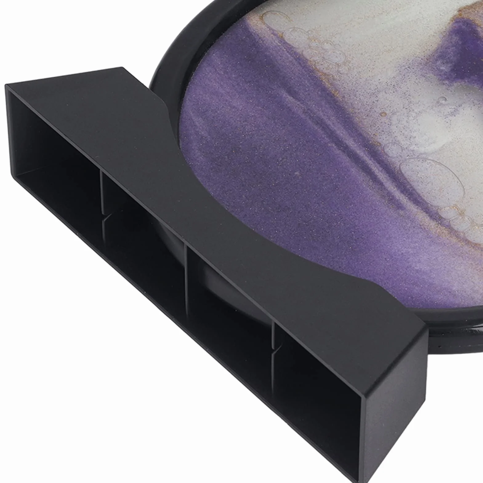 Obrazek w Płynie Quicksand Sandscape, Okrągłe Szkło Deep Sea Sandscape z podstawą do Domu (PURPLE)