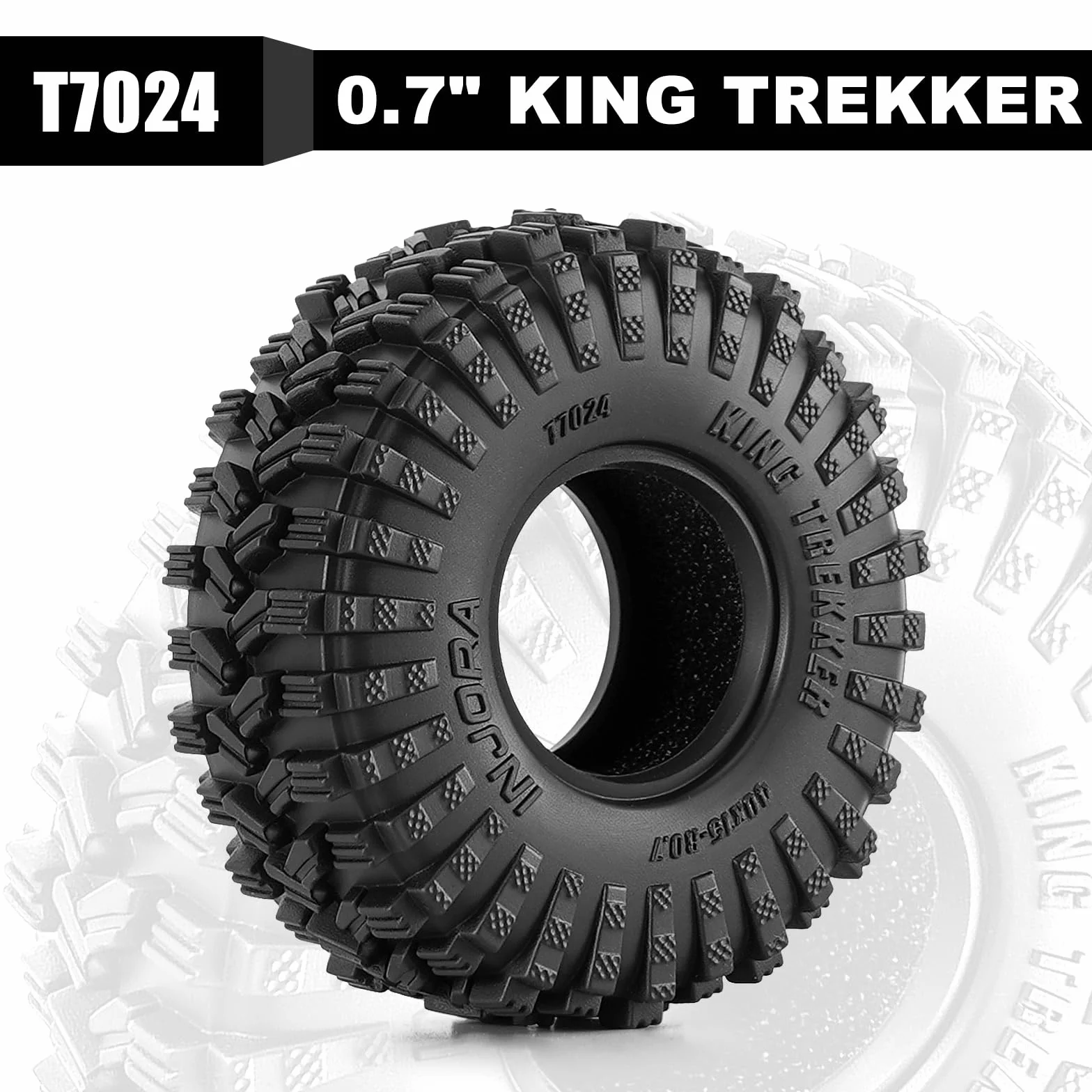 INJORA 40 x 15 mm 0,7" King Trekker opony do 1:30 Axial SCX30 (T7024)