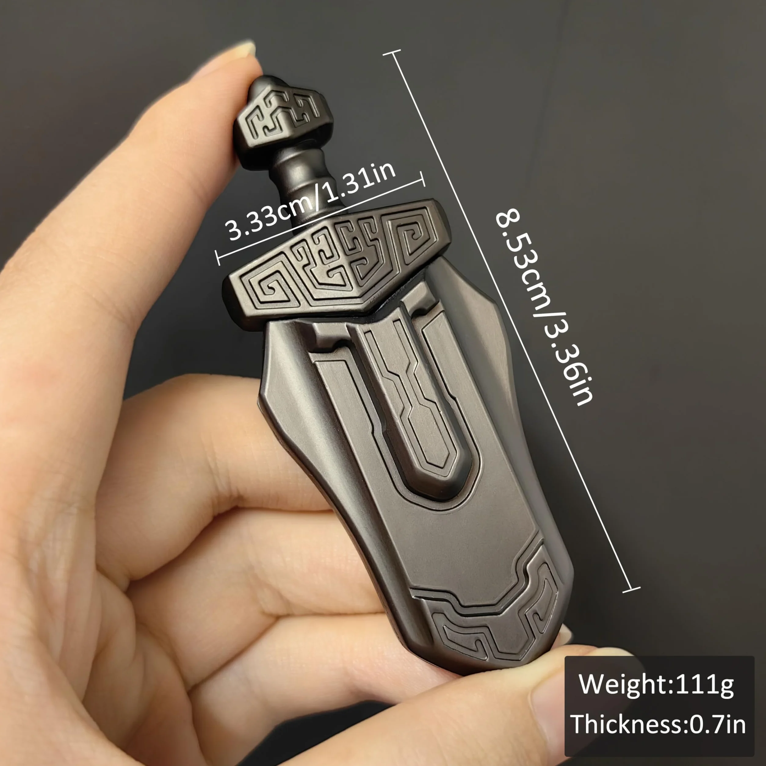 T-Conceal EDC Sword Dekompresja Fidget Slider - antystresowa zabawka na biurko dla dorosłych, magnetyczna metalowa zabawka na biurko (szary)