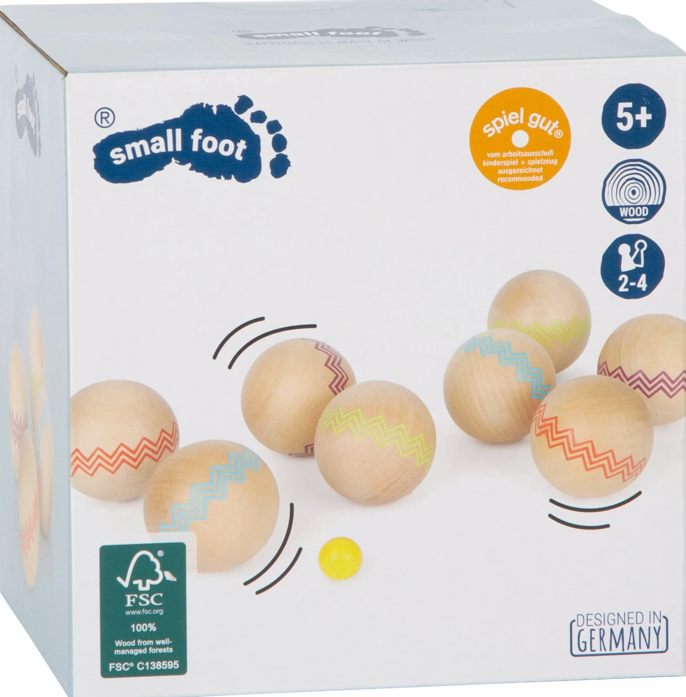 small foot Boule "Active" ze 100% drewna z certyfikatem FSC®, outdoorowa zabawa rodzinna, od 5 lat, 12029
