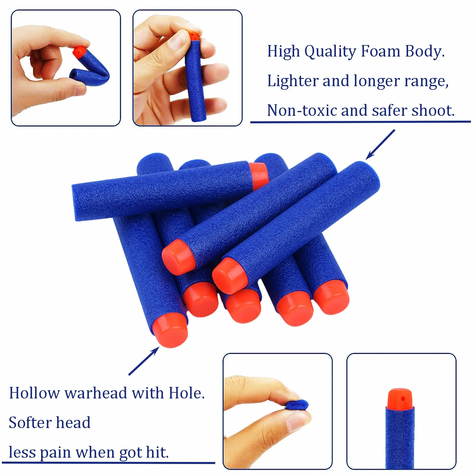 YAAVAAW 30 szt. 7,2 cm niebieskie rzutki do wkładu X strzały piankowe pocisk rzutki do Nerf N-strike Elite Series Blasters dzieci Nerf zabawka pistolet pociski do rzutek wkład