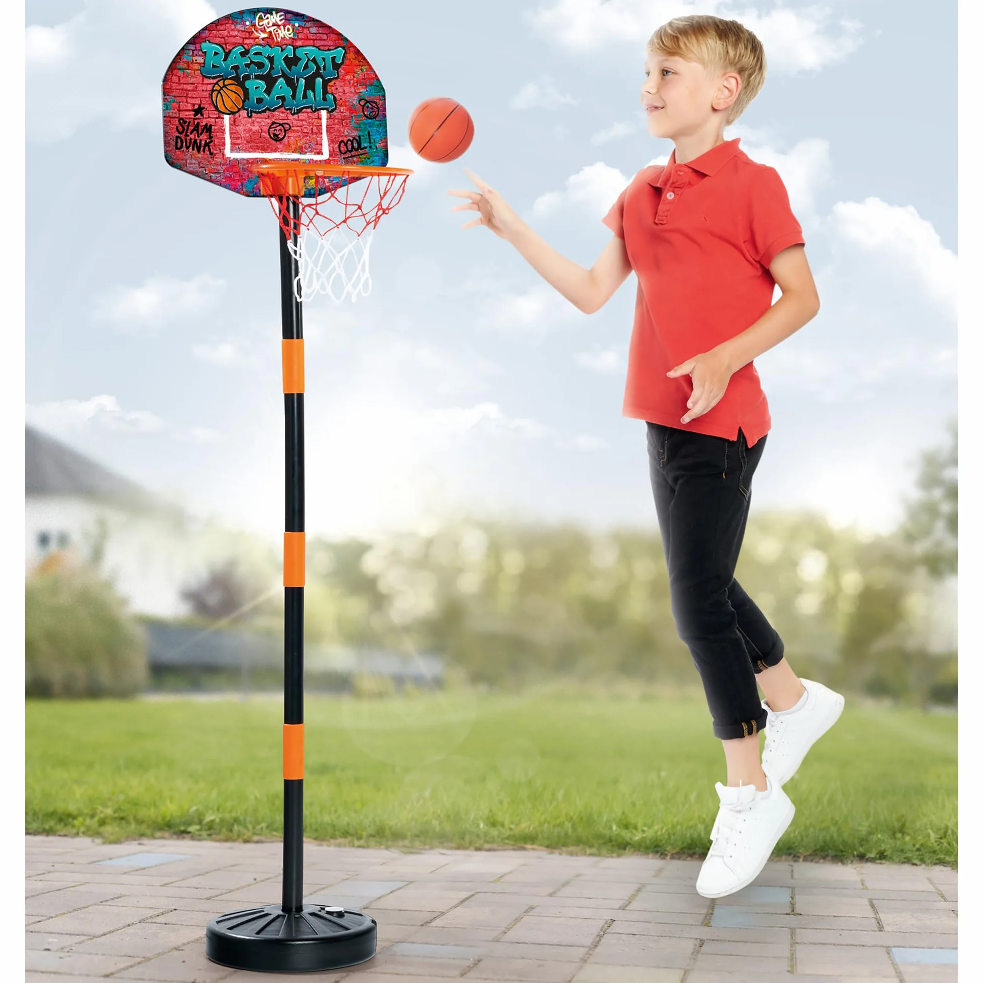Simba 107407609 Zestaw do gry w koszykówkę na statywie