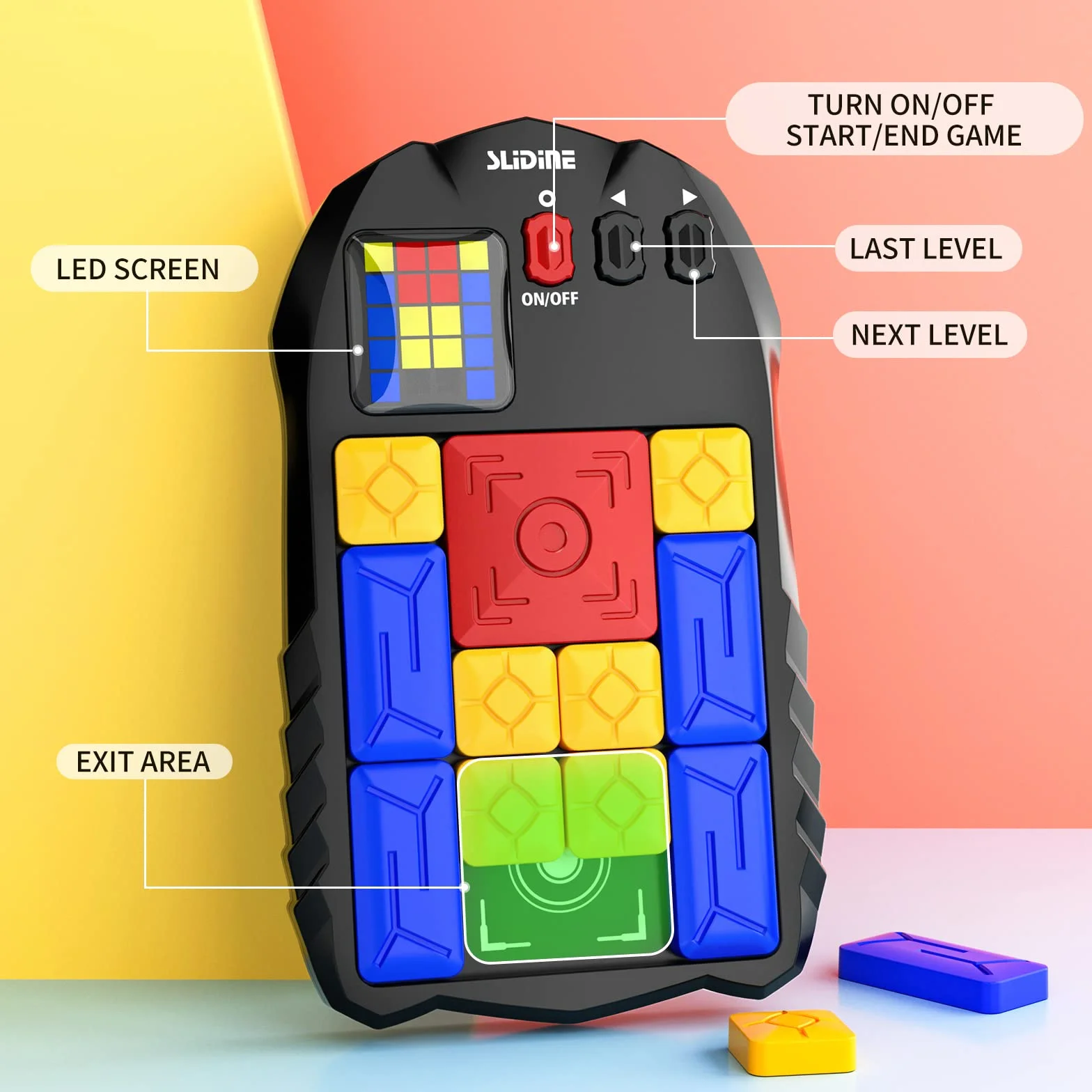TEMI Puzzle Slide, ponad 500 poziomów, super slajdowe, łamigłówki, zabawka podróżna, konsola do gier, zabawka edukacyjna STEM, prezent dla dzieci, nastolatków, dorosłych