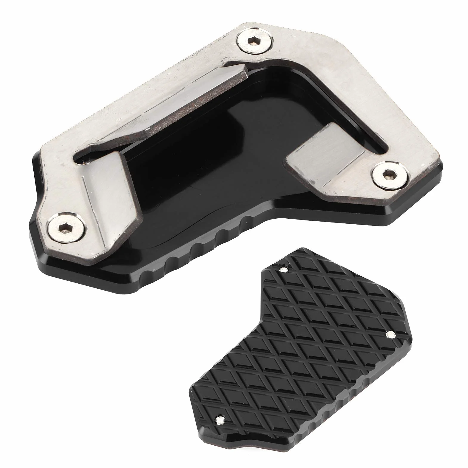 Qiilu Ständer Extension Pad Seitenständer Vergrößerer Fit für Tiger 1200 EXPLORER 2016-2017 V9h704