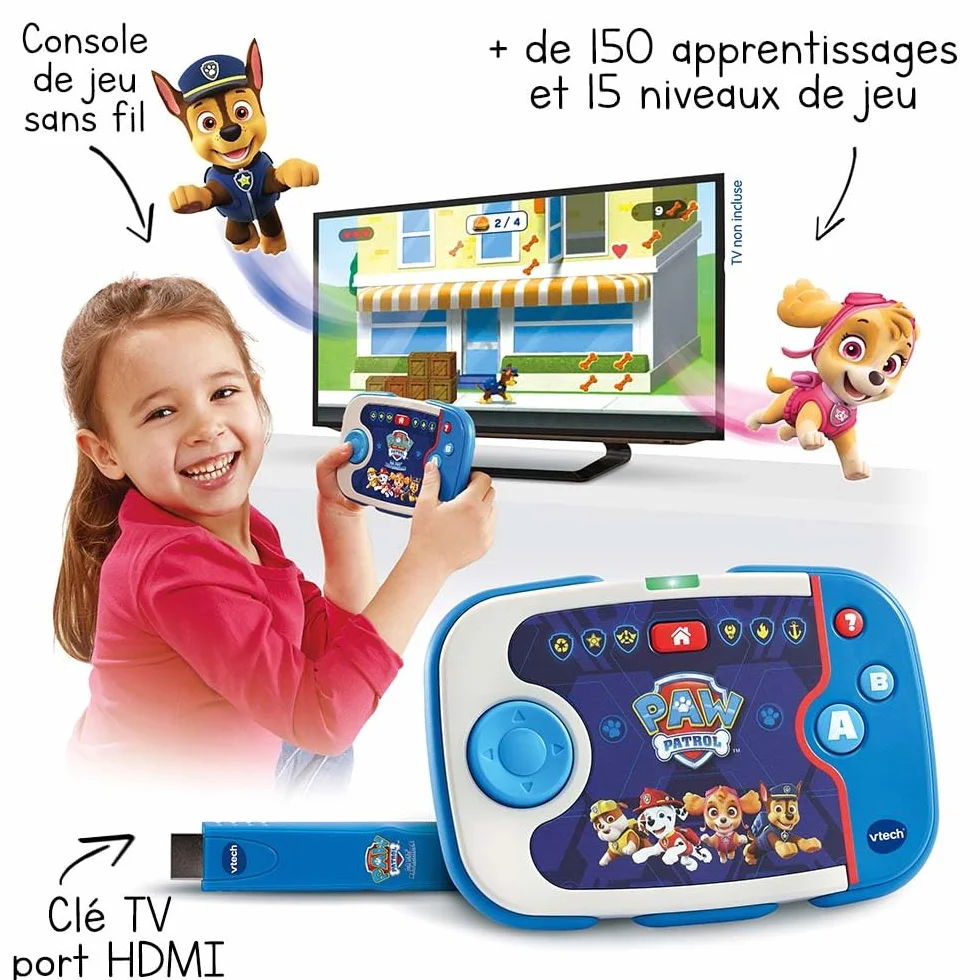 VTech 616005 - ABC Smile TV Psi Patrol, edukacyjna konsola telewizyjna, zabawka edukacyjna dla dzieci - 3/7 lat - wersja PL