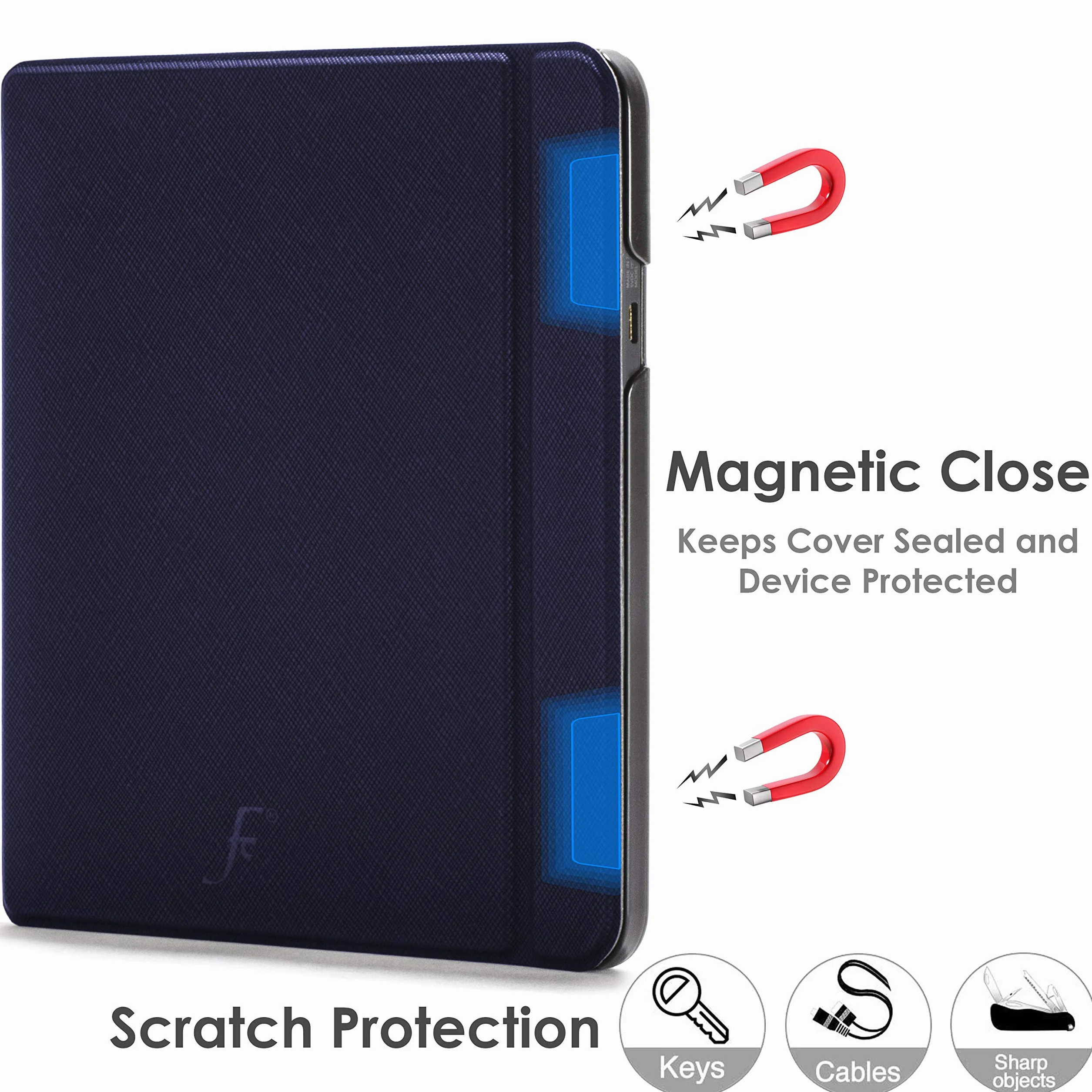 Forefront Cases Etui do Tolino Vision 5 - Lekkie Tolino Vision 5 Etui, Konstrukcja Skorupowa - Granatowy - Smukłe i Lekkie, Automatycznie Budzi/Spać, Ochronne Tolino Vision 5 Etui, Okładka