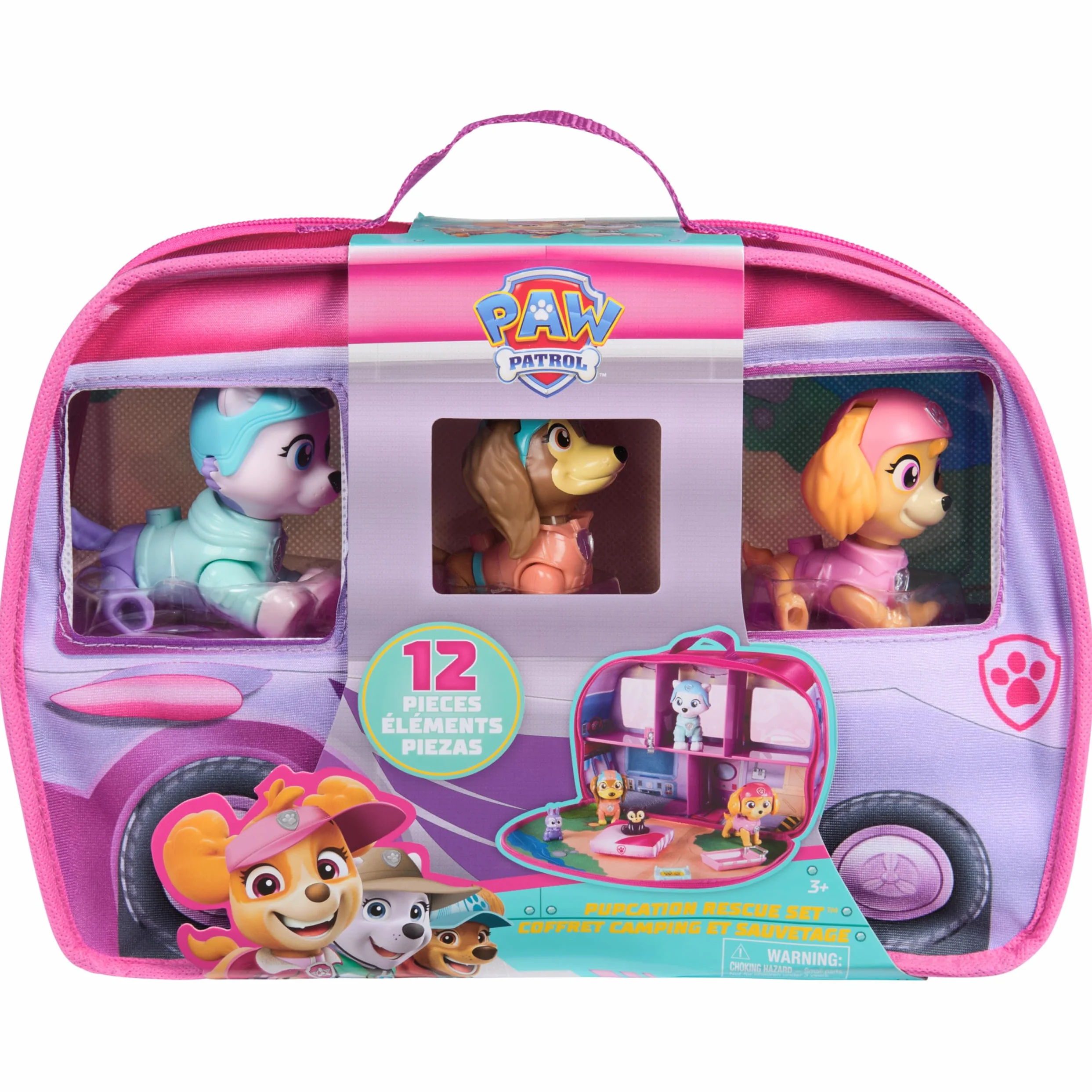 PAW Patrol Skye's World Pupcation Rescue Set z figurkami Skye, Everest & Liberty Bobble Head i kamperem RV, zabawkami dla dzieci dla chłopców i dziewcząt w wieku od 3 lat