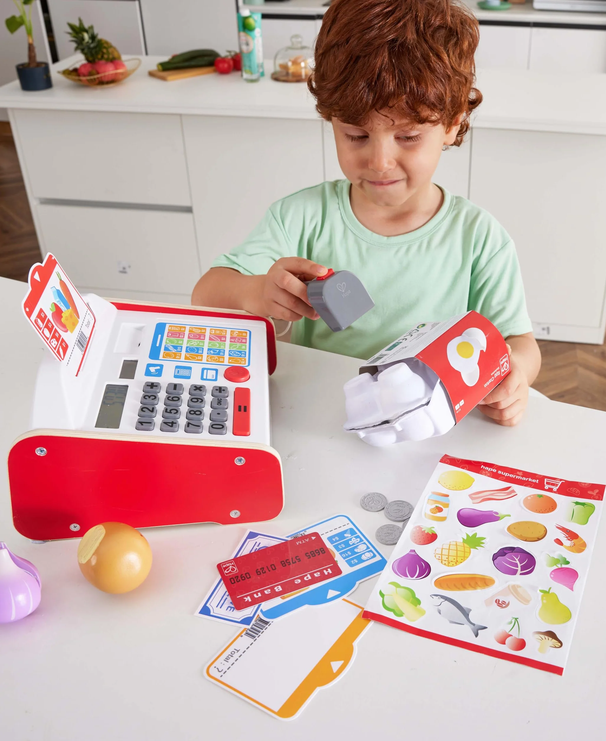 Hape E3184 kasa fiskalna, akcesoria do sklepu handlowego, kasa, wielokolorowa, S