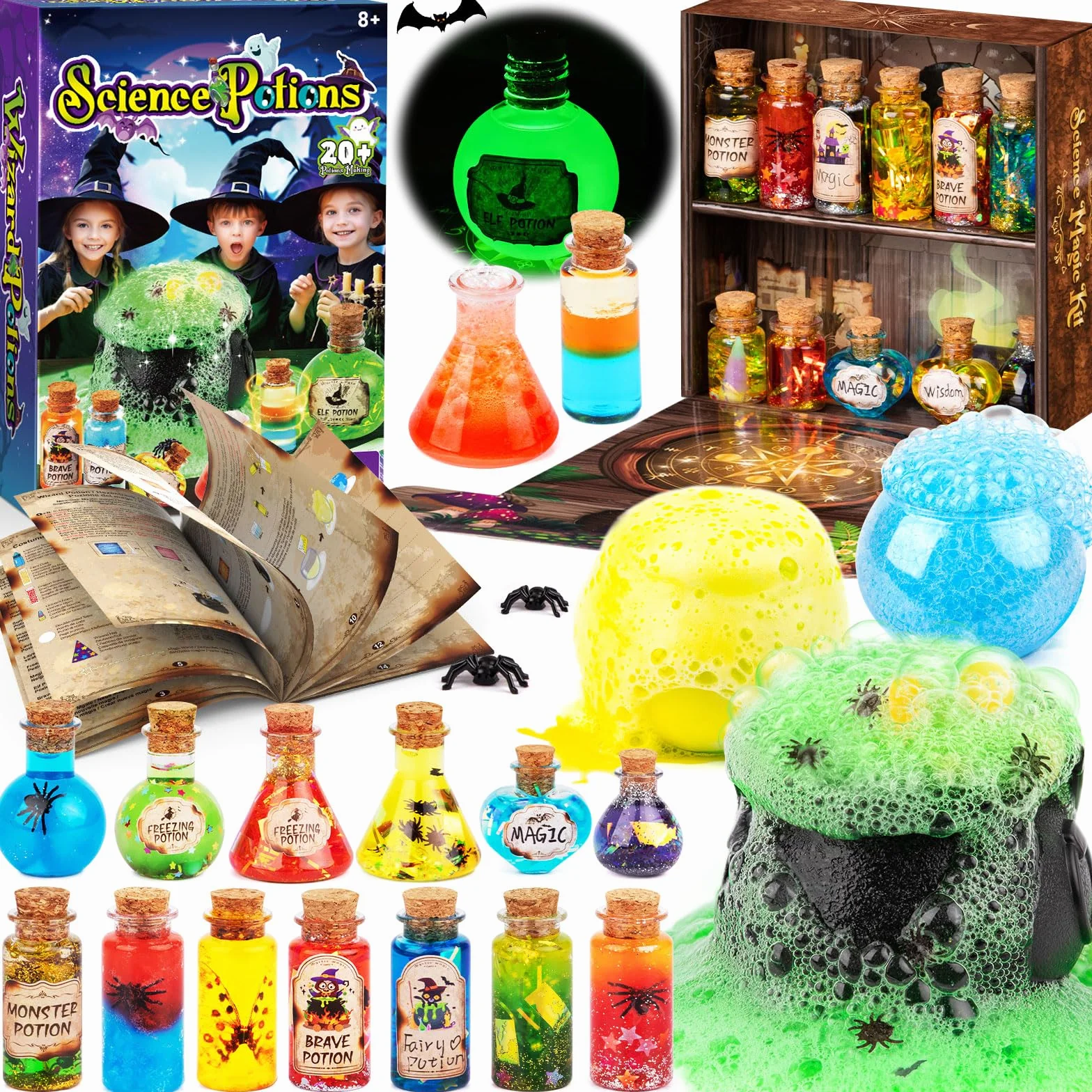 Mostof Wizard Potions Kits dla dzieci, Mix 20+ Science Magic Experiments Potions with Magic Cauldron, Kreatywna zabawka na prezent urodzinowy