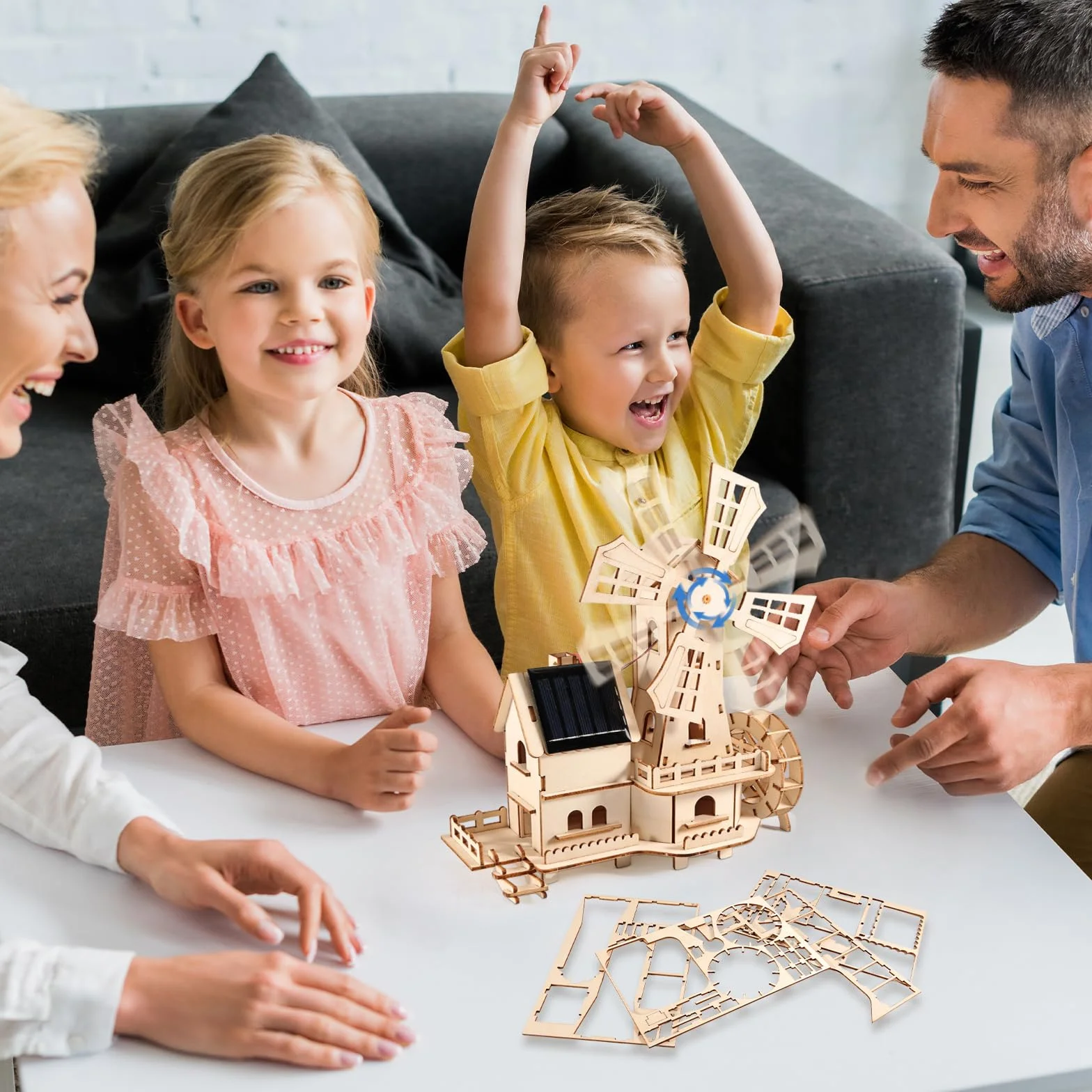 Solarne drewniane puzzle 3D, zestaw "zrób to sam", naukowa gra edukacyjna dla dzieci i dorosłych