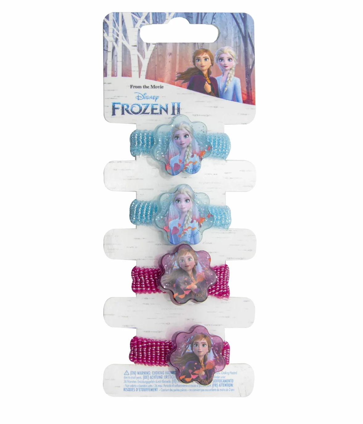 Disney Frozen 19383 2-4 uchwyty na warkocze, wielokolorowe, 4 sztuki (1 opakowanie)