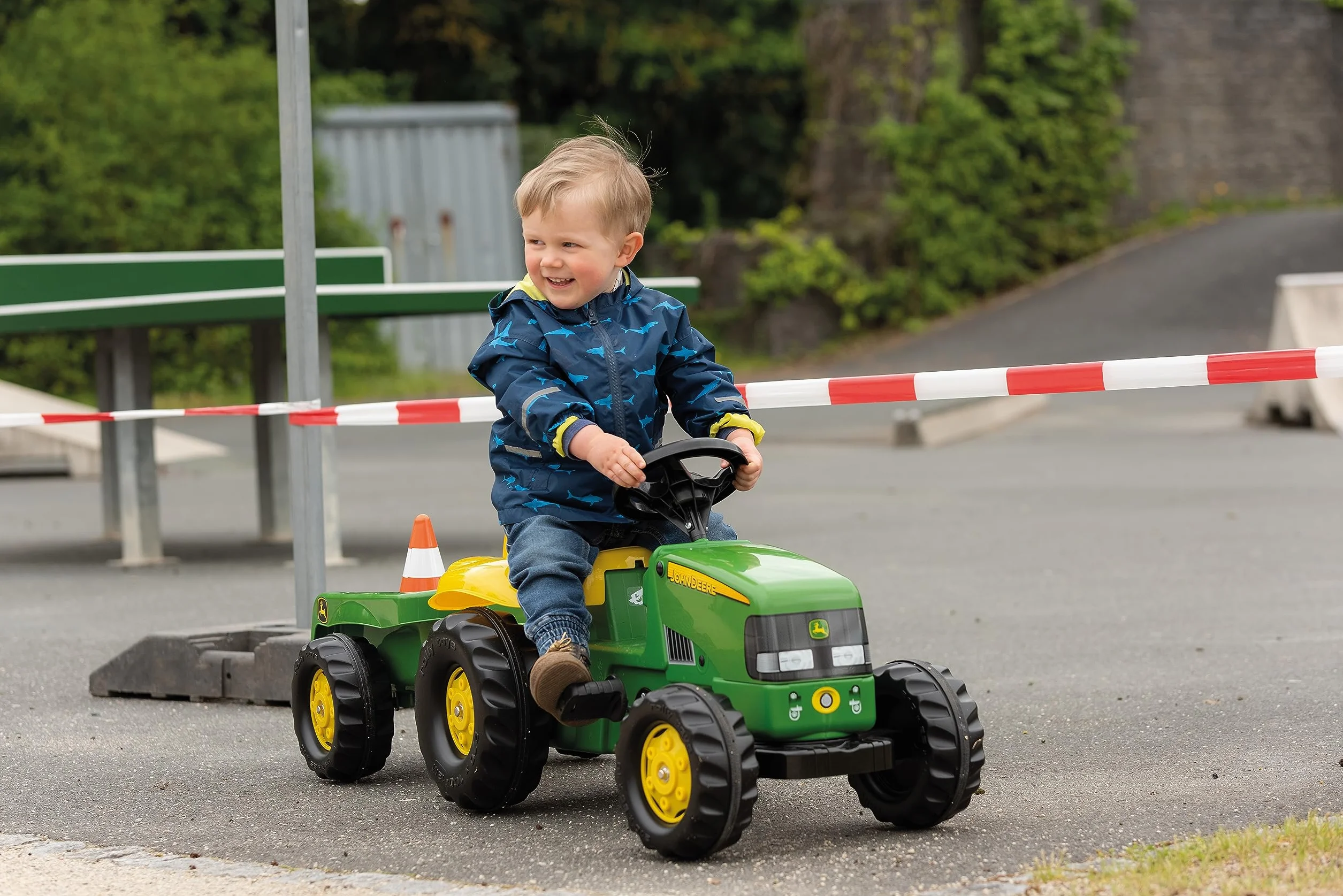 rolly toys | rollyKid John Deere ciągnik z przyczepą | 012190, zielony