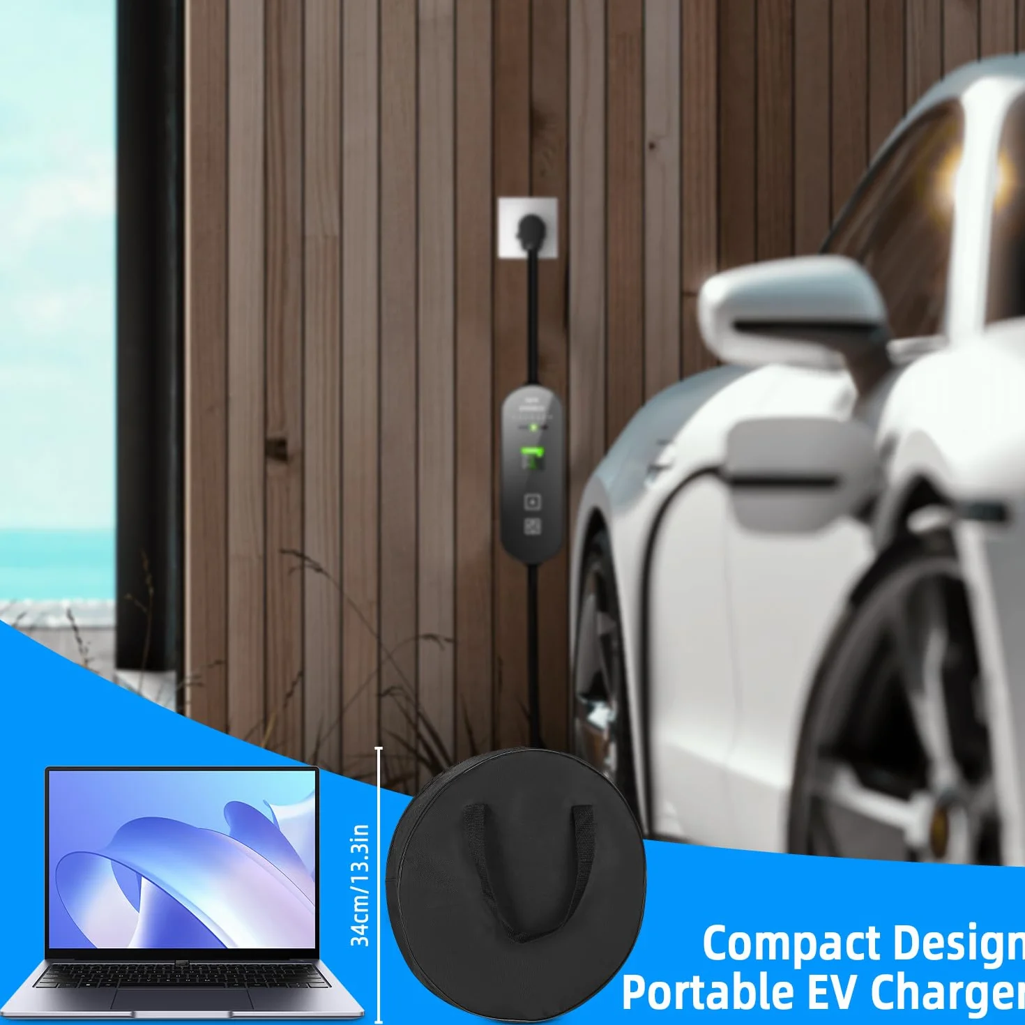 typ 2 kabel do ładowania Schuko, 3,5 kW 6-16 A, przenośny kabel do ładowania EV Chargers ze sterowanym wyświetlaczem cyfrowym do samochodów elektrycznych, ładowarka EV do modelu 3/Y 3008/508, C5X,