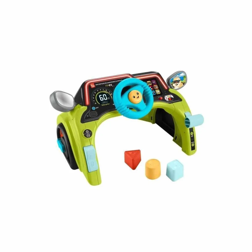 Fisher-Price HYR92 zabawka edukacyjna dla niemowląt i małych dzieci, przyjemność z jazdy, centrum zabaw dla dzieci od 6 miesięcy, wersja wielojęzyczna