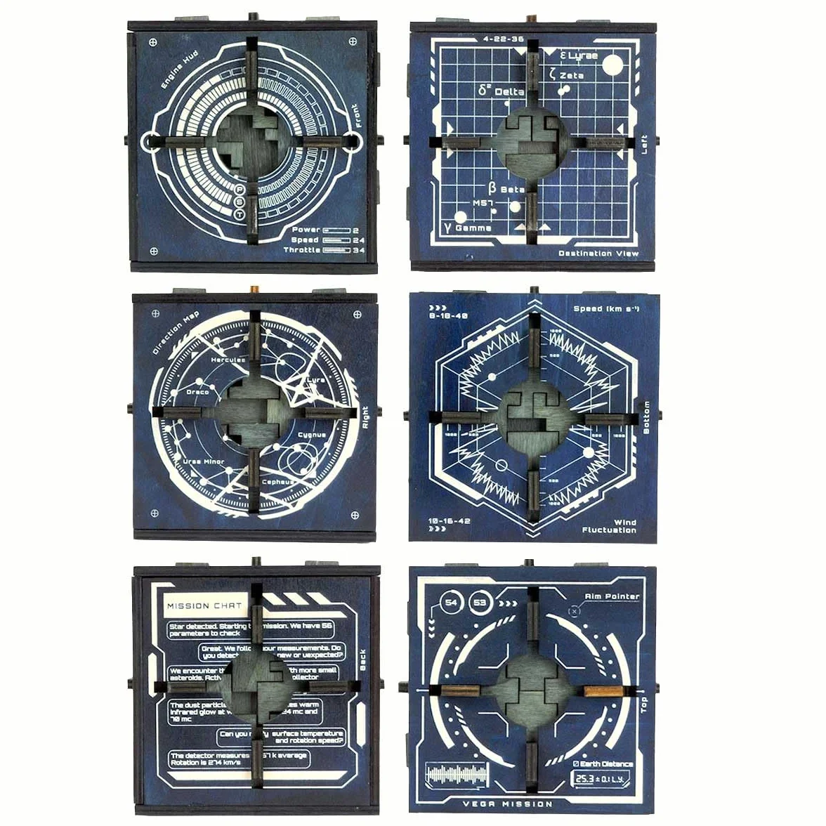 Logica Puzzles art. Vega - Sekretne Pudełko - Drewniane Puzzle - Poziom Trudności 6/6 Ekspert - Seria Star Adventures