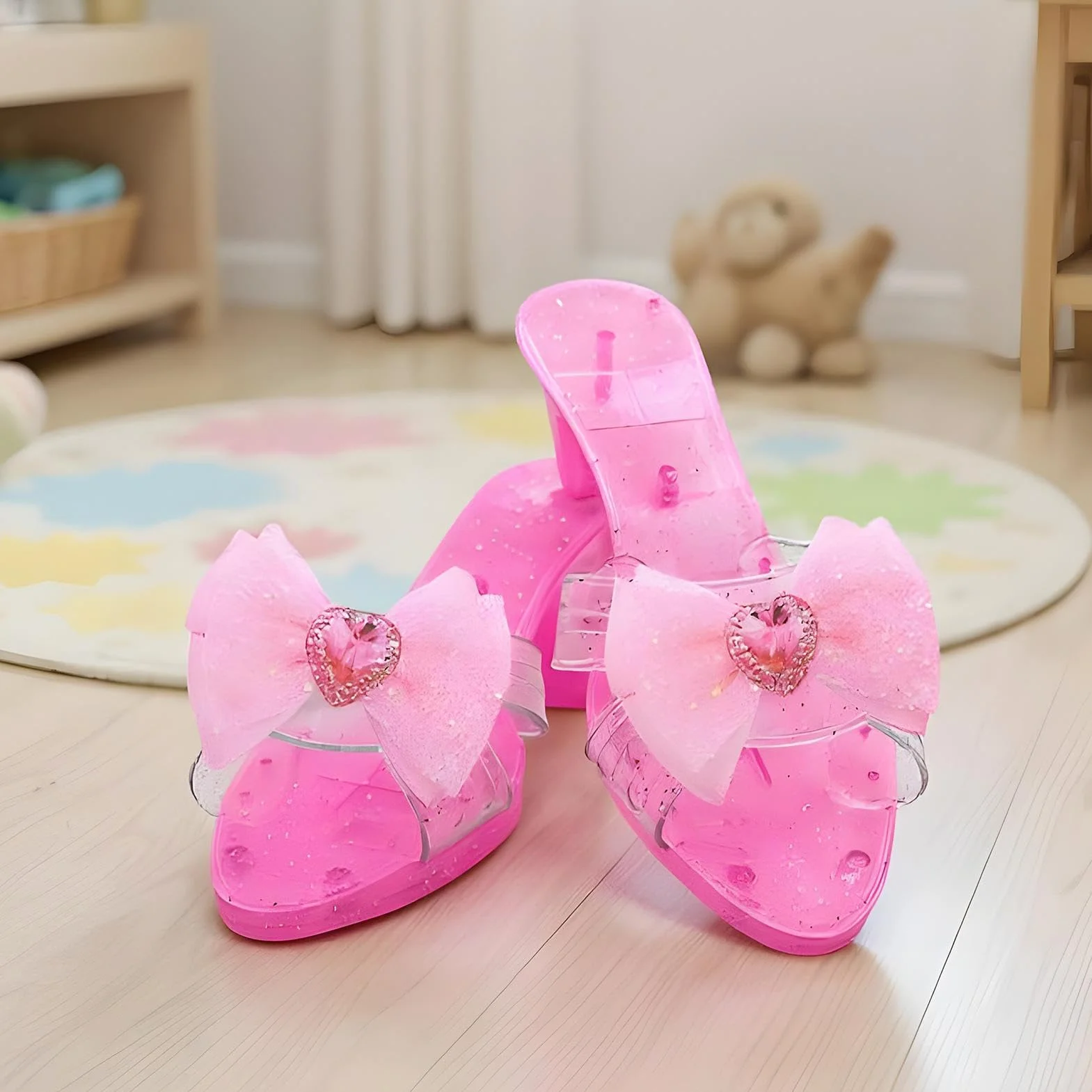 Buty Księżniczki dla Dziewczynek | Kryształowe Pantofelki Do Zdjęć,Akcesoria Cosplay Na Imprezy Szkolne Kostiumy Dla Organizatorów Eventów