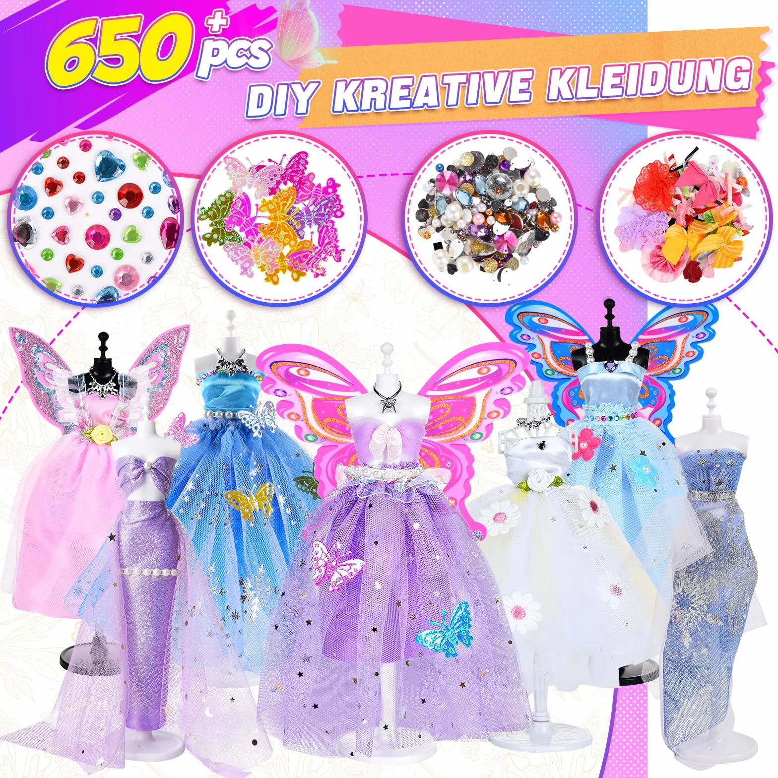 JONRRYIN Fashion Design kreatywny zestaw, 600 + kreacja mody, kreacja mody dla dzieci, kreatywny zestaw rekreacyjny dla dziewcząt, 8-12 lat
