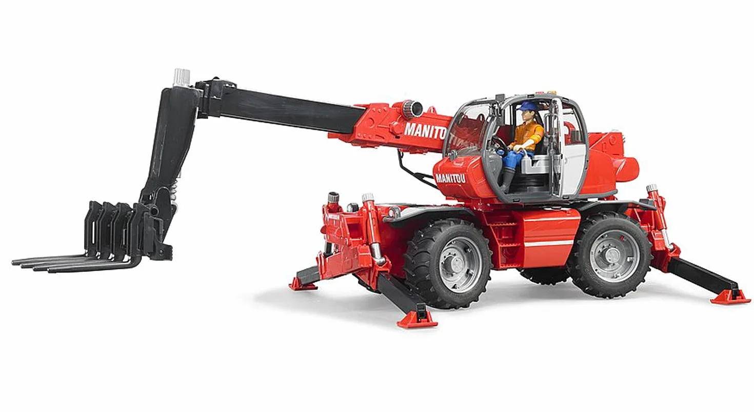 bruder 02129 - Manitou Telescopic Forklift MRT 2150 - 1:16 Pojazd budowlany, Wózek widłowy, Farma, Rolnictwo, Zabawka