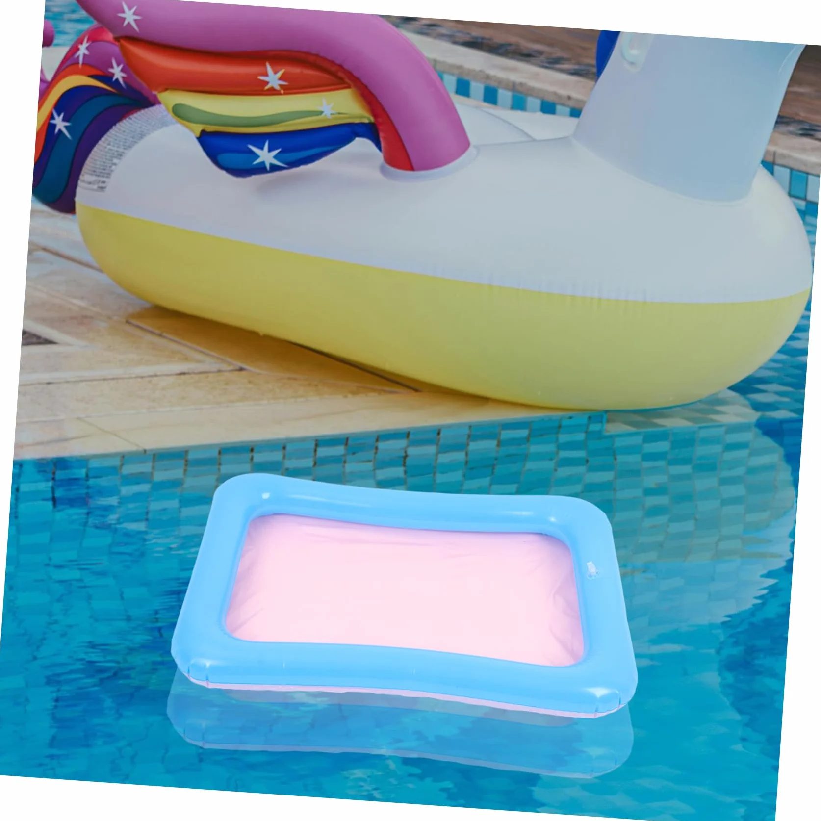 ifundom Nadmuchiwana Taca Do Piasku dla Chłopiec Dziewczynka Wielofunkcyjna Piaskownica Inflatable Mini Staw Łowienia Zabawek Przenośny Stół Piasku i Zabaw Idealna Lato