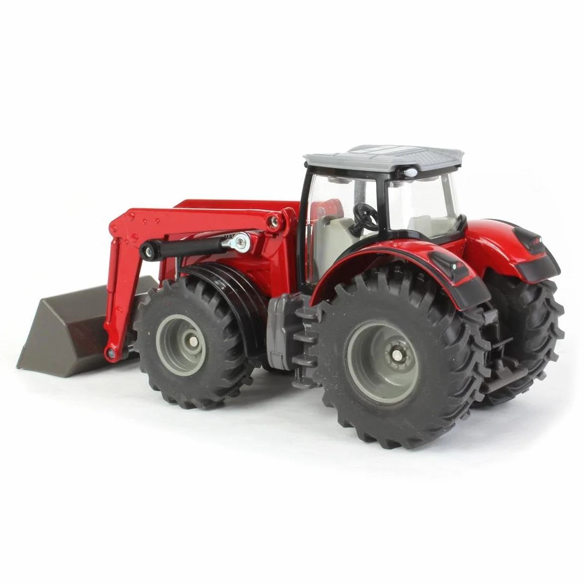 Siku 1985, Massey Ferguson 8690 Traktor z ładowaczem czołowym, 1:50, Metal,Tworzywo sztuczne, Czerwony, Wiele funkcji