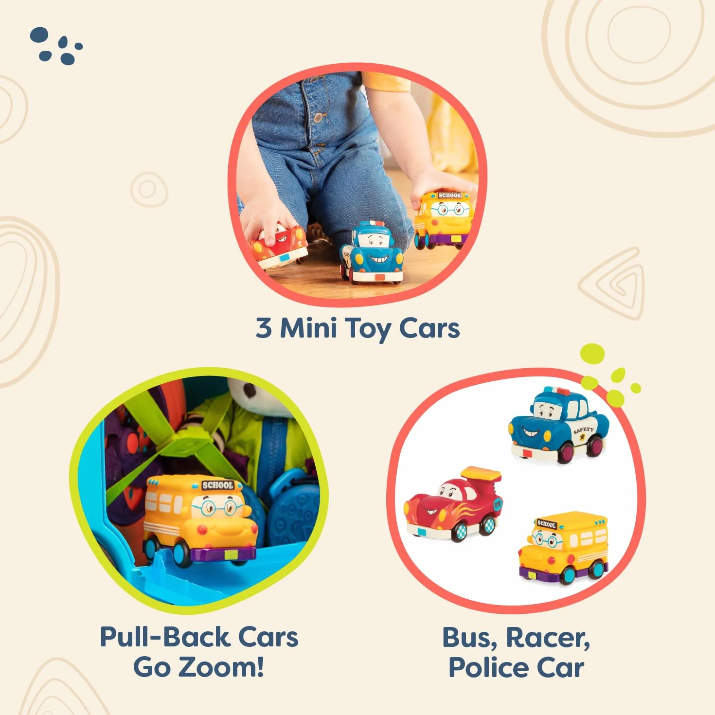 BTOYS Push Auto Bus, wielokolorowy