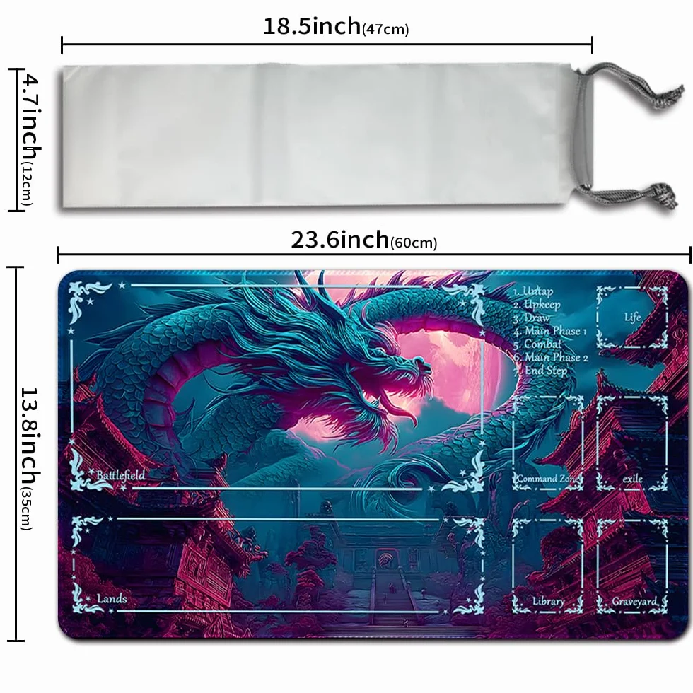 MTG Mata do gry Premium XXL (60 x 35 cm) – fantazyjny design o wysokiej rozdzielczości – antypoślizgowa gumowa mata do TCG/CCG/MTG (z strefą, mtg50-10)