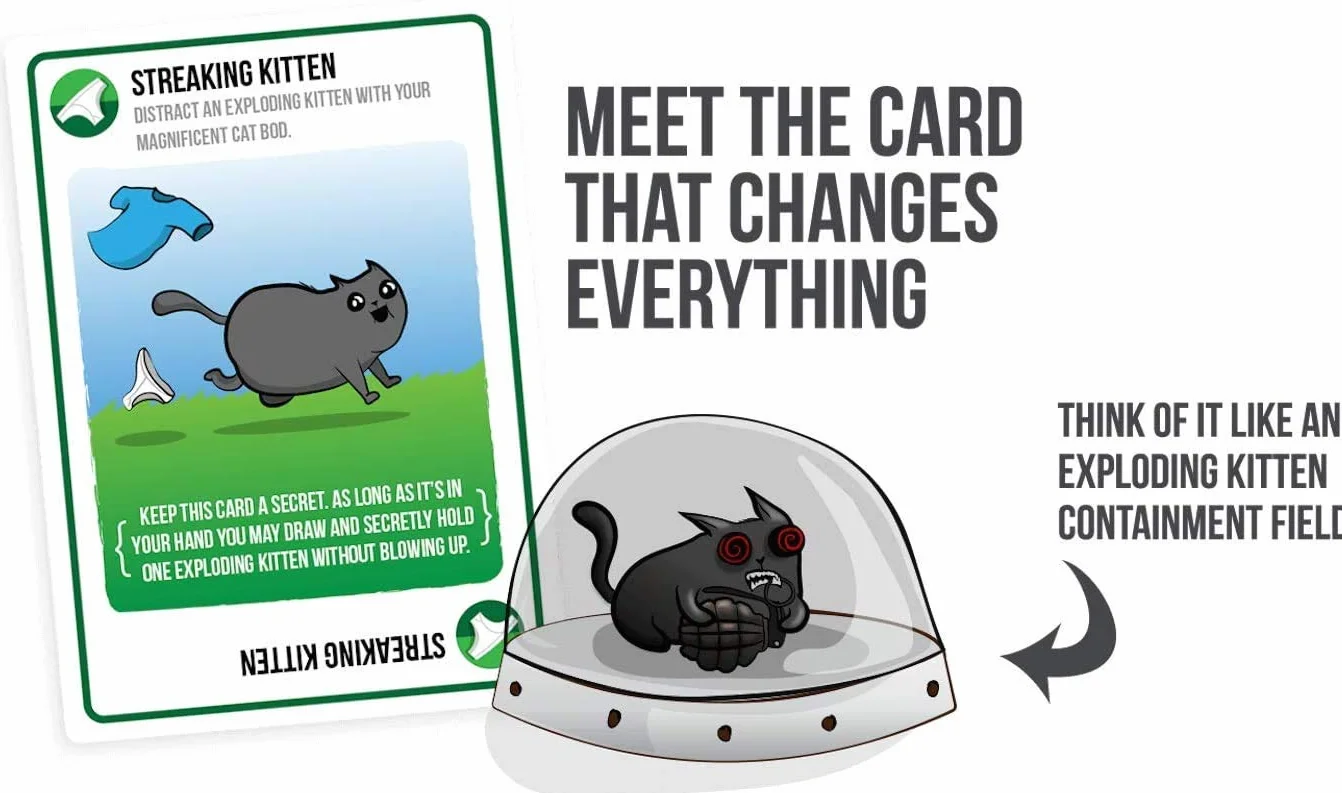 Exploding Kittens - Dodatek „Frywolne kotki” od twórców „Eksplodujących kotków” – Gry dla dorosłych, młodzieży i dzieciaków – Gry dla całej rodziny