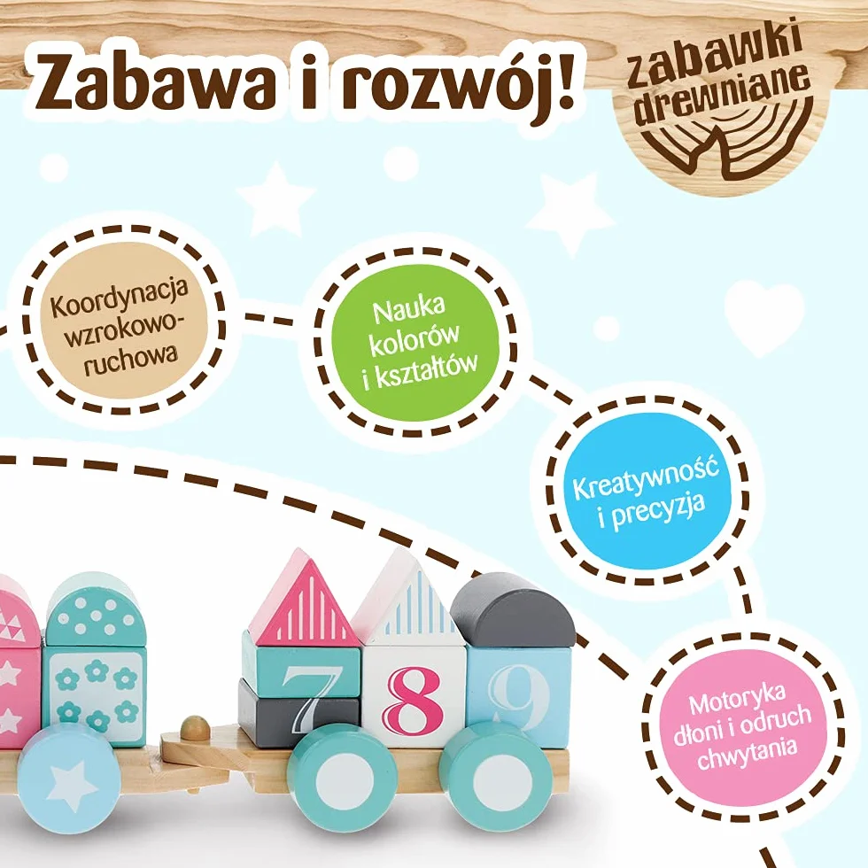 Trefl Ambulans Zabawka Drewniana dla Dzieci od 12 miesiąca życia