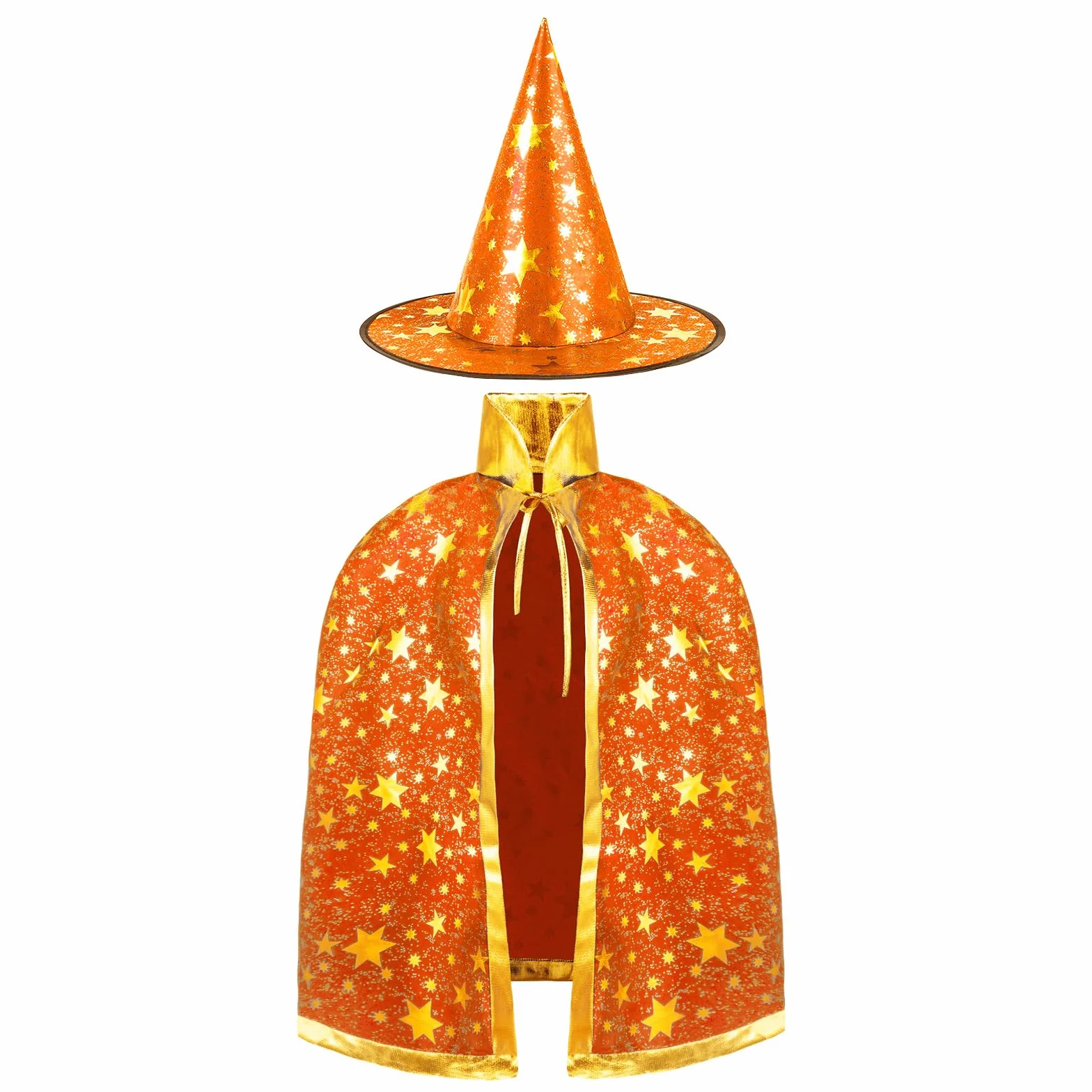 Peleryna czarodzieja, płaszcz czarownicy, dla dzieci, kostium czarownicy, płaszcz i kapelusze dla dzieci, kostium na Halloween, rekwizyty, kostium ze złotymi gwiazdami, dla dzieci, dziewcząt, na