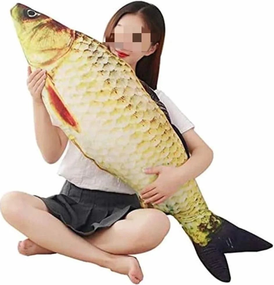XICHEN 3D gigantyczna miękka poduszka w kształcie ryby, karp, pluszowa poduszka, wypchana zabawka, poduszki dekoracyjne do dekoracji domu, prezent dla dzieci, pluszowa wypchana zabawka (31 cali/ 78cm)