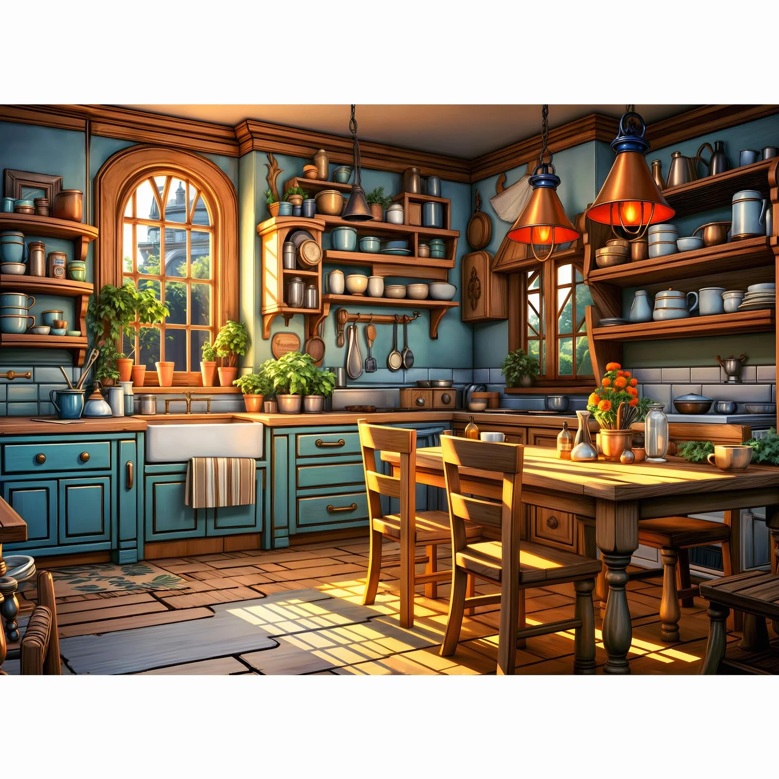 Puzzle 1000 elementów dla dorosłych i dzieci, Impossible Game, prezent z puzzlami, sprytne puzzle, kolorowe puzzle, z motywem ciepłej kuchni
