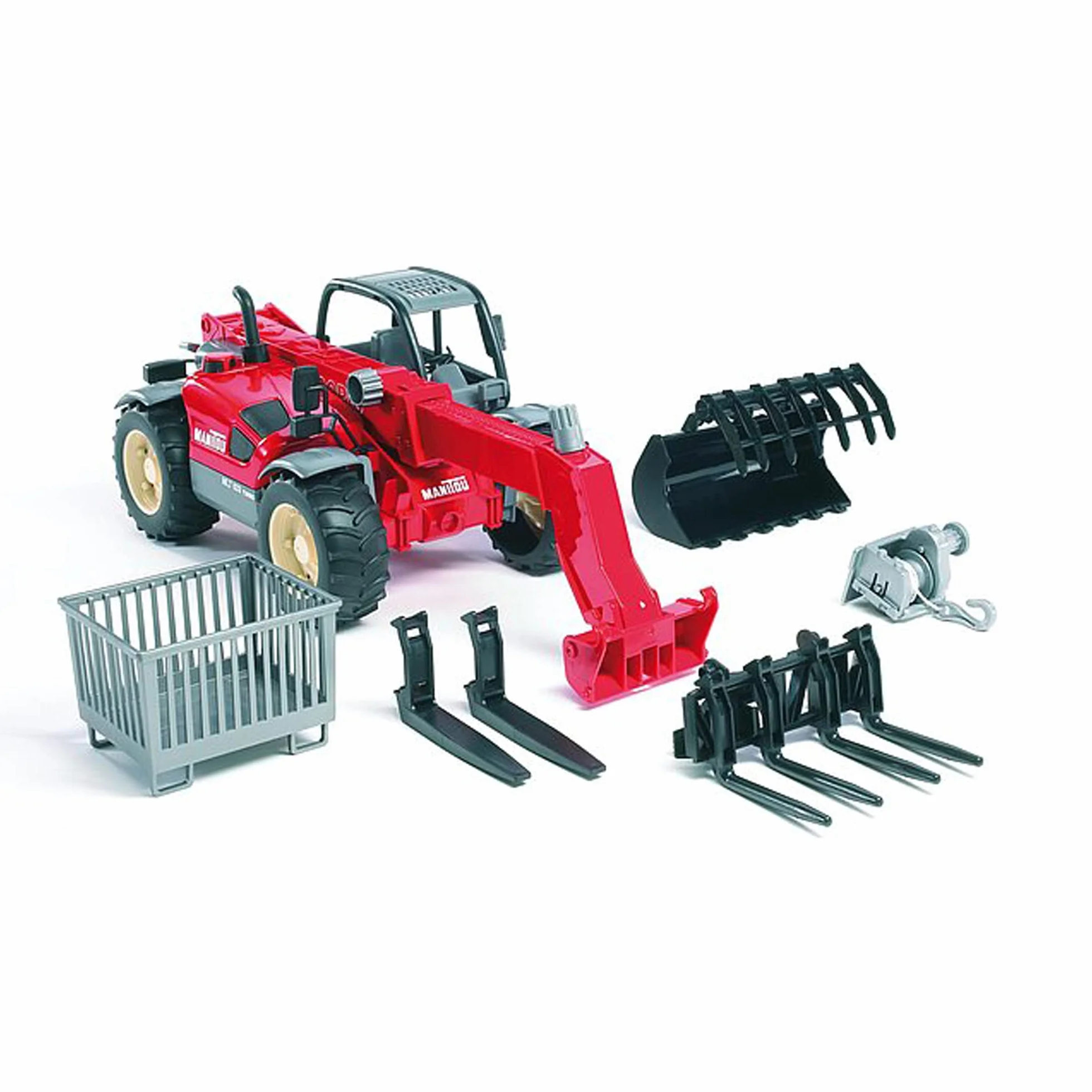 bruder 02125 - Manitou Teleskoplader MLT 633 - 1:16 Pojazd, Pojazd budowlany, Maszyna budowlana, Wózek widłowy, Ładowarka kołowa, Zabawka