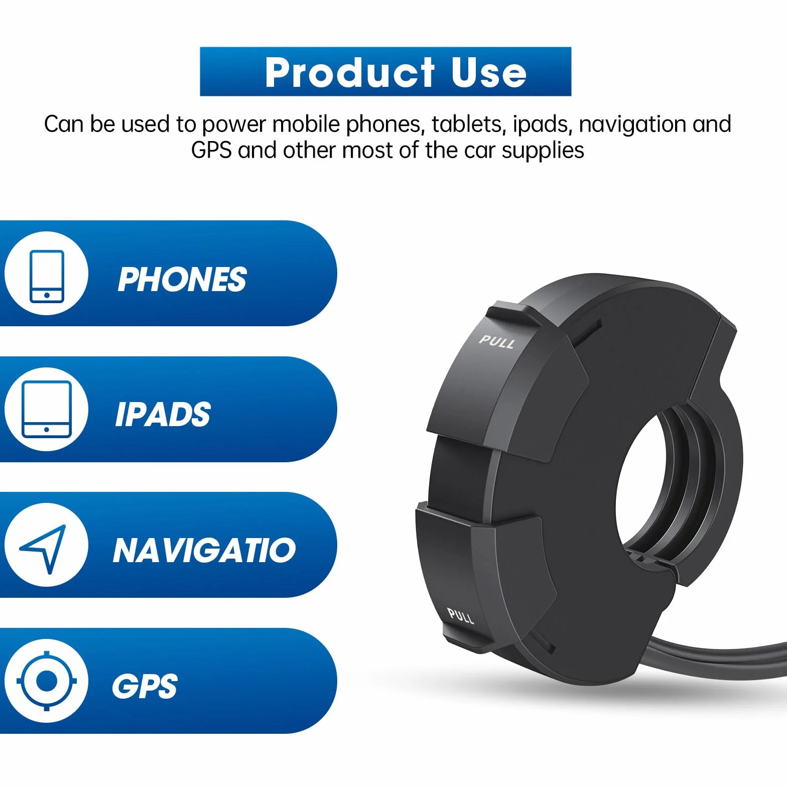 Motocyklowa ładowarka USB 48 W, 2 porty (QC3.0 18 W + PD3.0 30 W), IP65, gniazdo USB C 12-24 V – szybkie ładowanie w podróży i podczas przygód / na co dzień / na zewnątrz – kompatybilna z telefonami