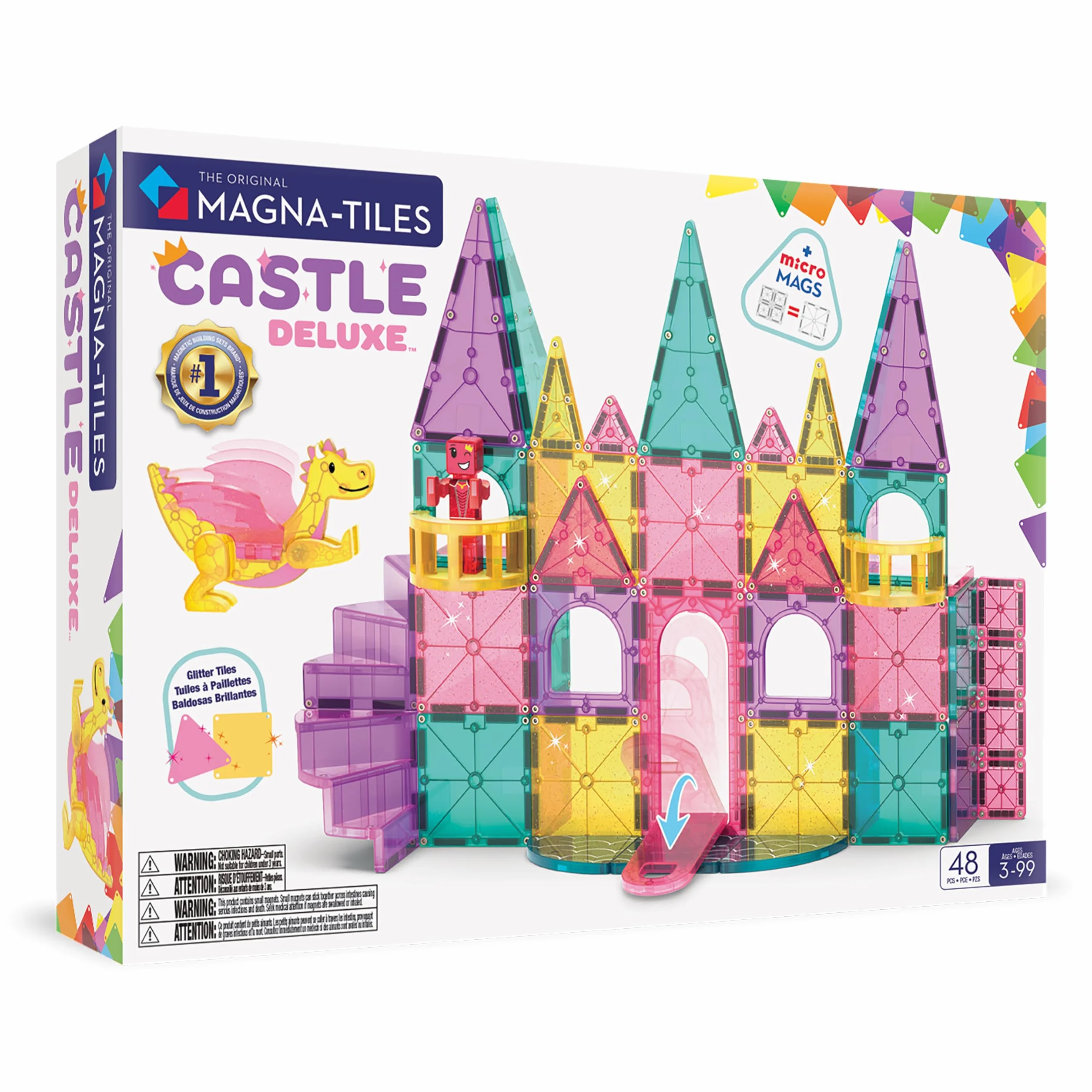 MAGNA-TILES Castle DLX Magnetyczny zestaw konstrukcyjny, 48 sztuk