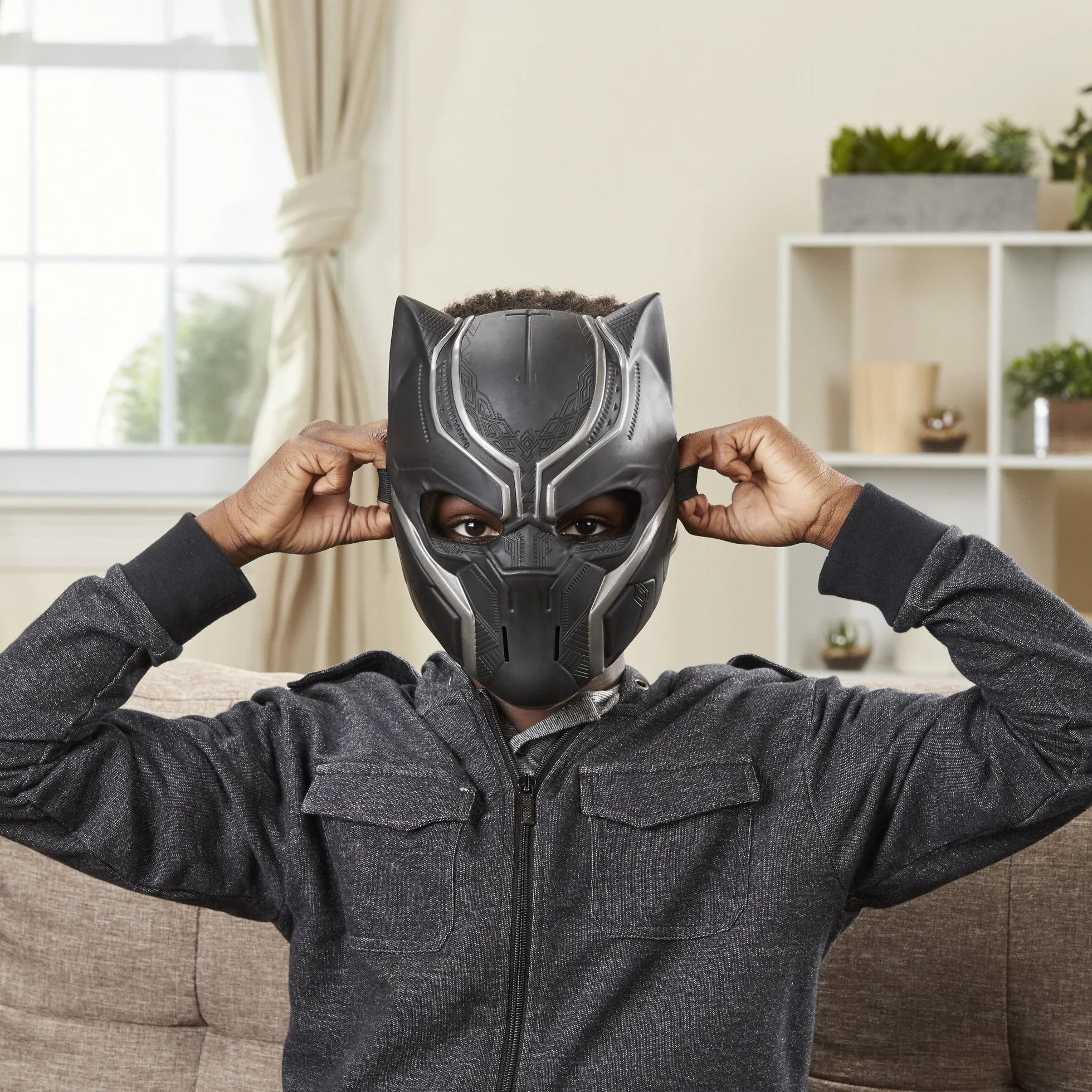 Marvel Avengers: Maska superbohatera Czarnej Pantery, klasyczny wygląd, inspirowana filmem Avengers: Koniec gry, dla dzieci w wieku od 5 lat