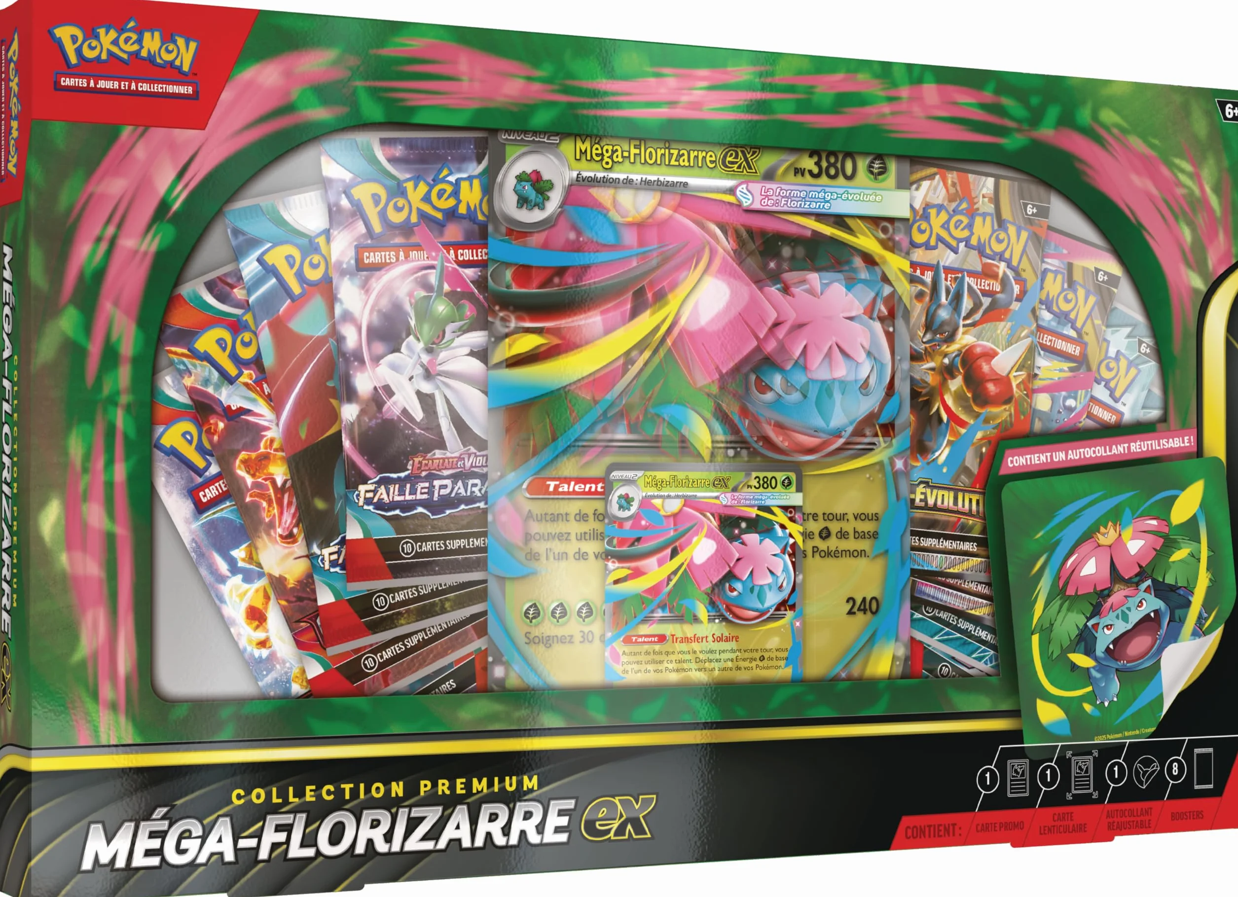 Pokémon : Kolekcja Premium Mega-Florizarre-ex (1 błyszcząca karta promocyjna, 1 duża soczewkowa karta promocyjna i 8 boosterów) od TCG Pokémon