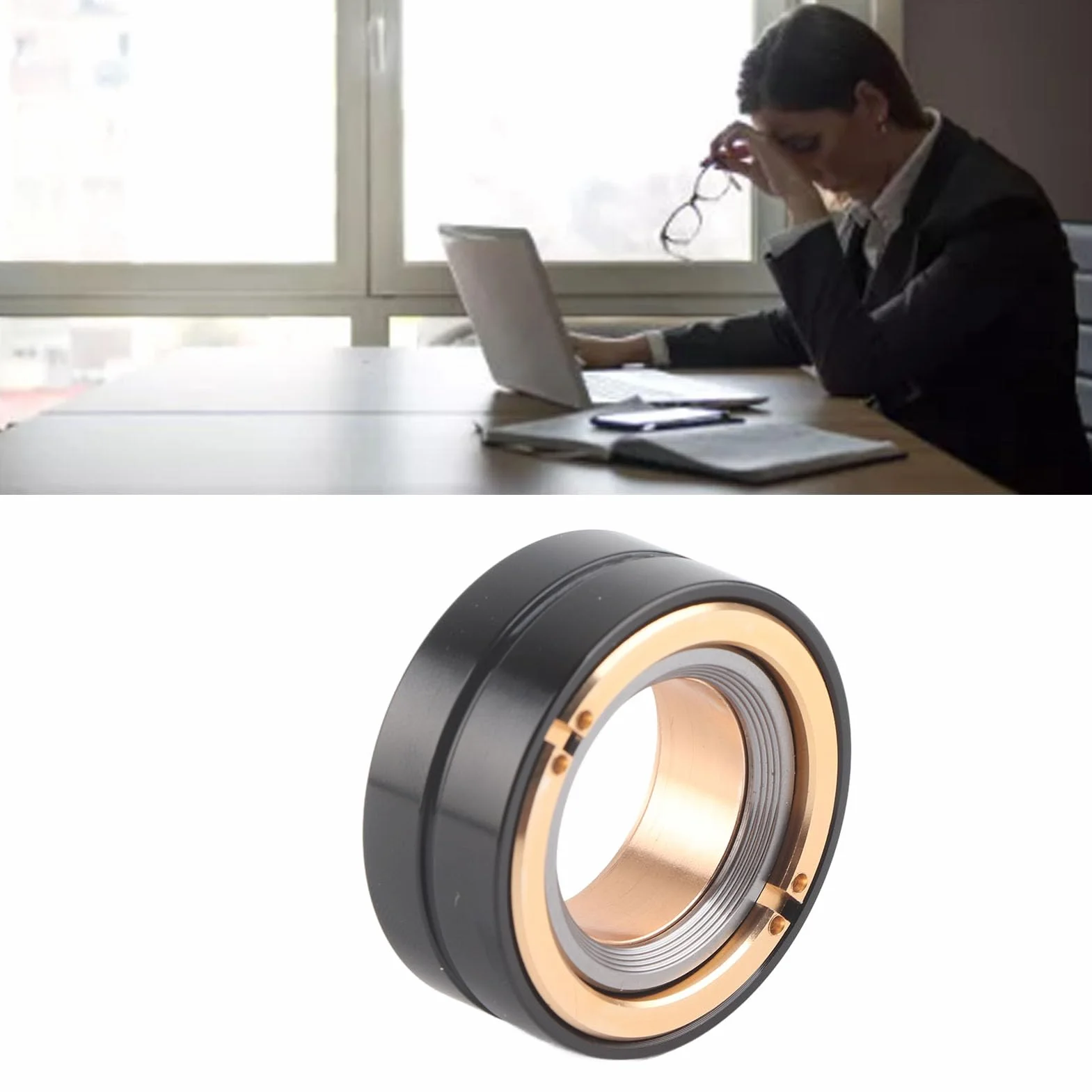 Metalowe Pierścienie Fidget Toy Stress Relief dla Dorosłych, Przenośne Pierścienie Magnetyczne, Zmniejsz Ciśnienie i Niepokój, Łatwy do Gry, Noś Podczas Podróży