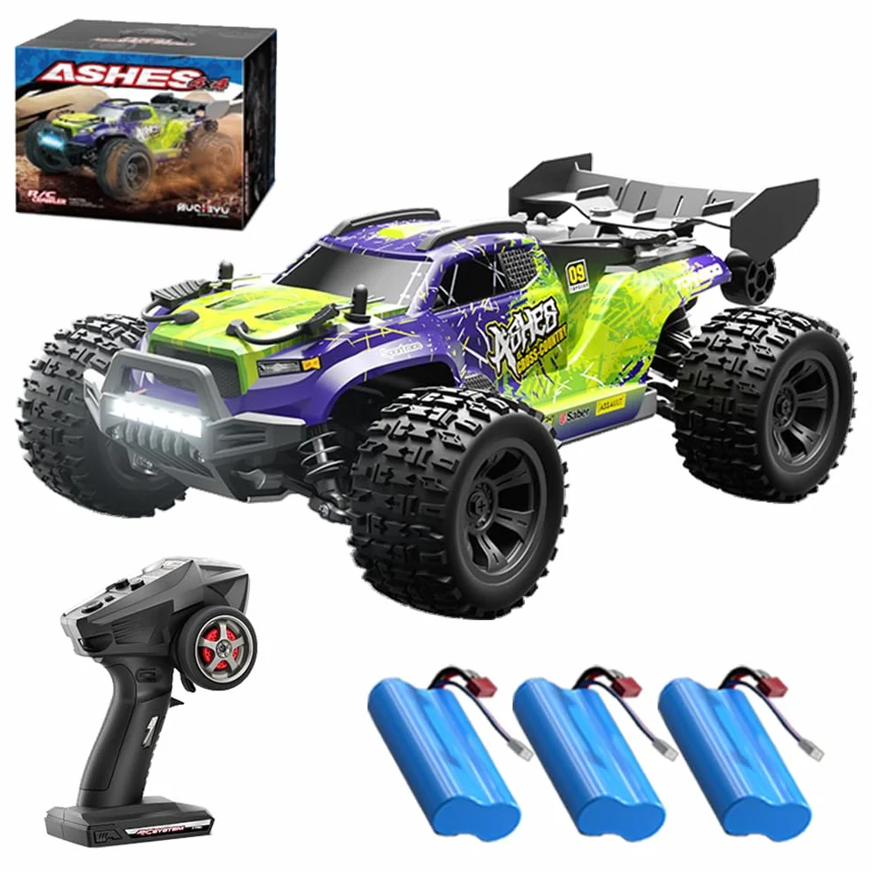 X-Verse Zdalnie sterowany samochód 1:18, 40 km/h, silnik ze szczotką węglową RC, wysoka prędkość, Offroad Drift, samochód wyścigowy, 2,4 GHz, 4WD All Terrain Offroad, samochód wyścigowy, 3 baterie
