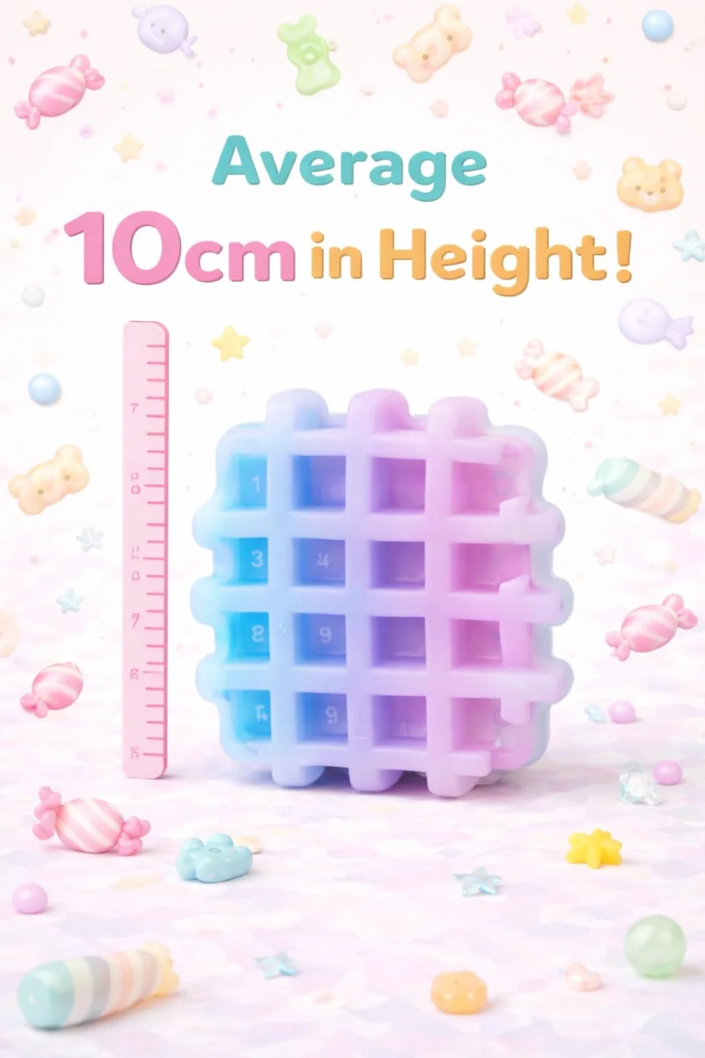 Jelli Squishi zestaw 2 słodkich squishy (gofry i pączki) – sensoryczna zabawka antystresowa dla dzieci – miękki żel do zgniatania Squishy, styl Kawaii Mochi – różne kolory