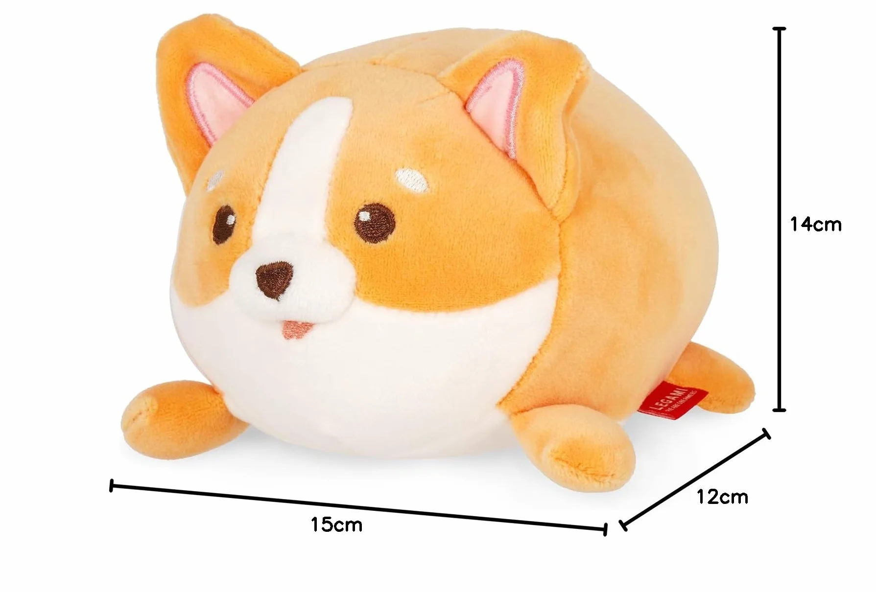 Legami - Super miękki pluszak, motyw corgi, mini format, z możliwością personalizacji, do stania, 14 x 15 x 12 cm, pomarańczowy