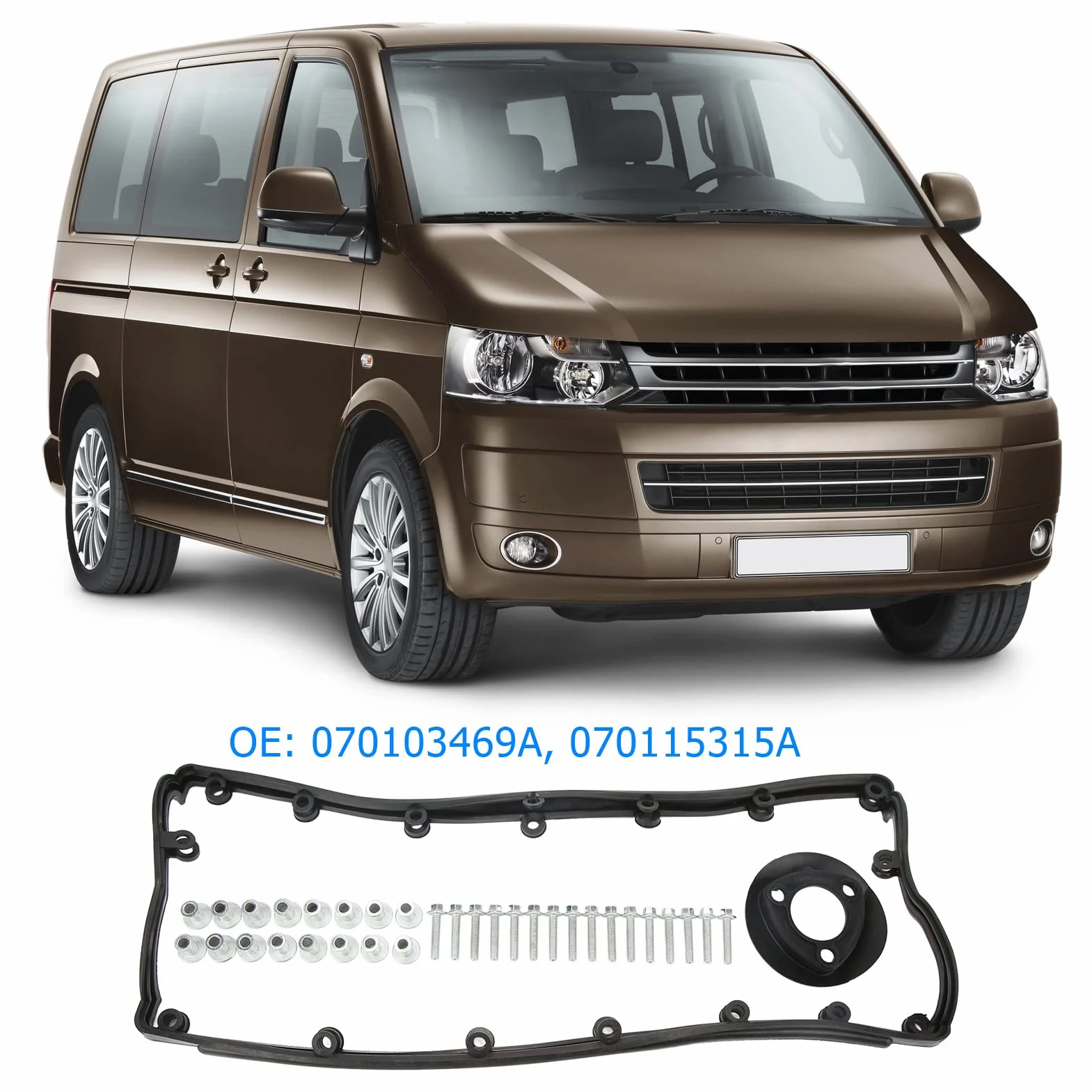 34 szt. Uszczelka Pokrywy Zaworów Zestaw śrub 070103469A Zamiennik dla T5 Uszczelka Pokrywy Zaworów Silnika 070103469A 070115315A Uszczelka Pokrywy Zaworów Uszczelka