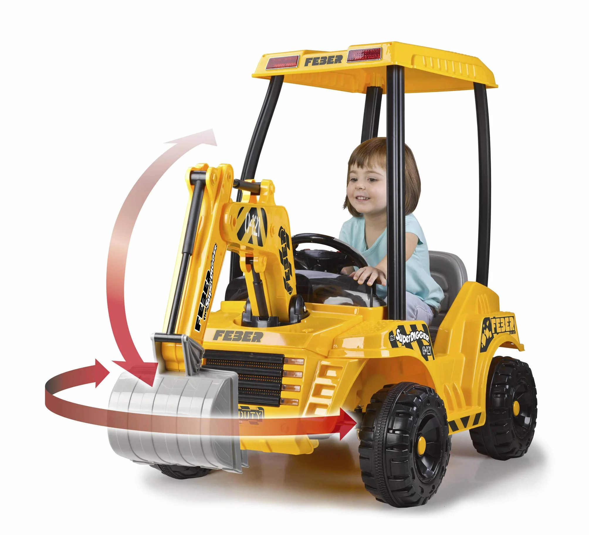 FEBER - Super Digger, koparka akumulatorowa dla dzieci w wieku od 3 lat, 12V (Famosa 800012320)