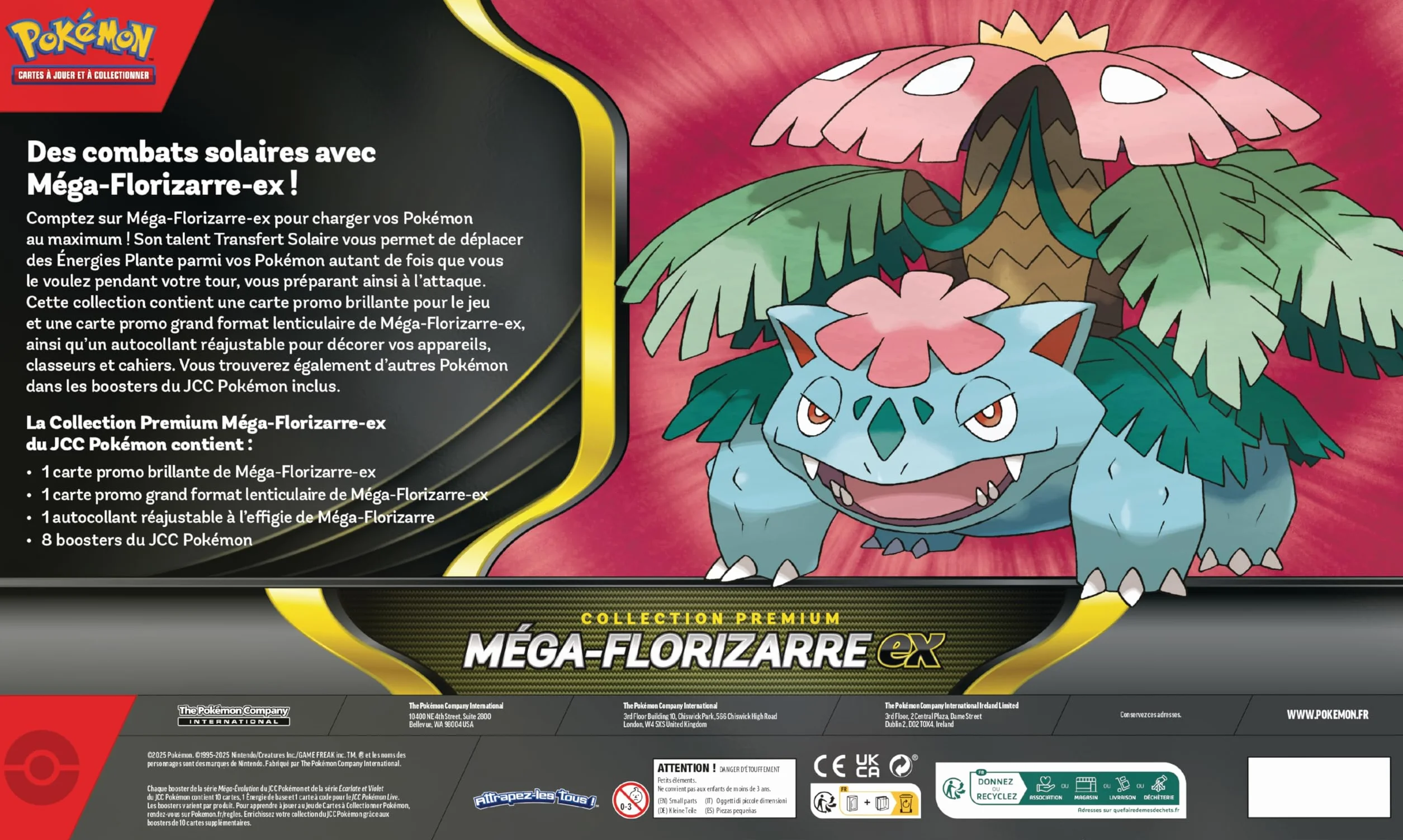 Pokémon : Kolekcja Premium Mega-Florizarre-ex (1 błyszcząca karta promocyjna, 1 duża soczewkowa karta promocyjna i 8 boosterów) od TCG Pokémon