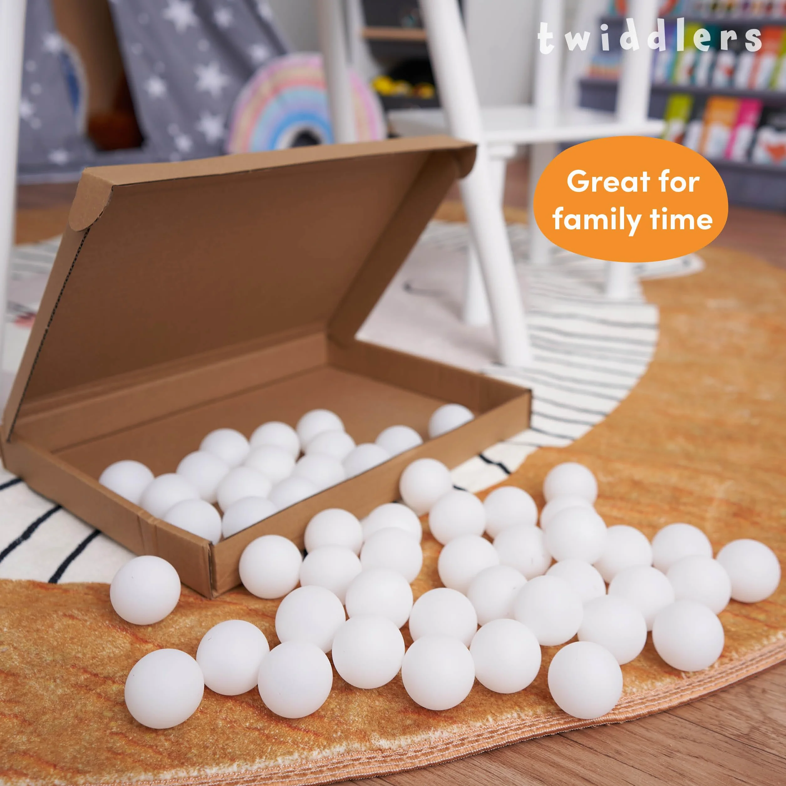 The Twiddlers - 50 White Ping Pong Balls for Crafts, Table Tennis and Beer Pong