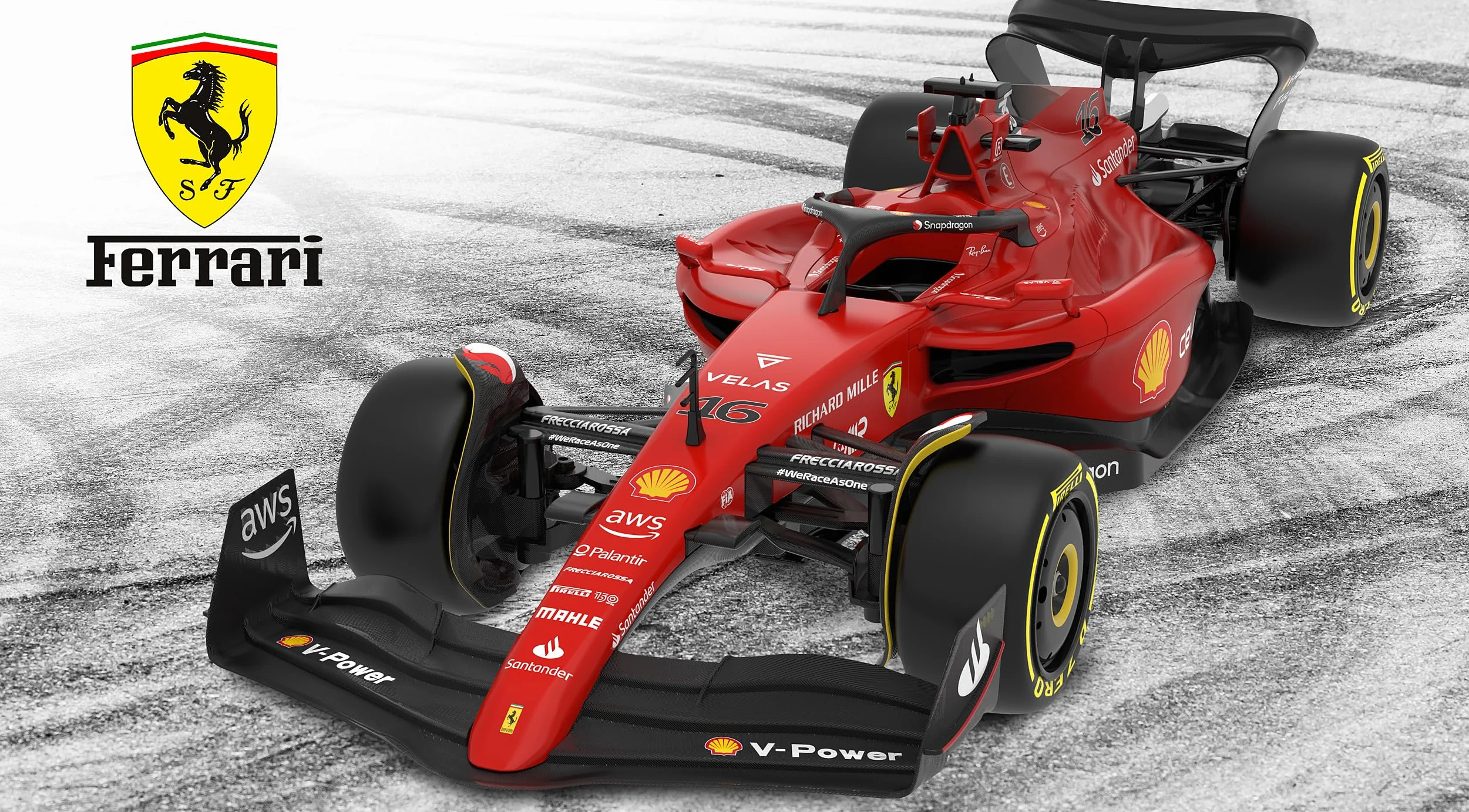 JAMARA Ferrari F1-75 1:12 2,4 GHz – 2,4 GHz dla wielu graczy, oficjalnie licencjonowany, wierne lakierowanie, samochód RC