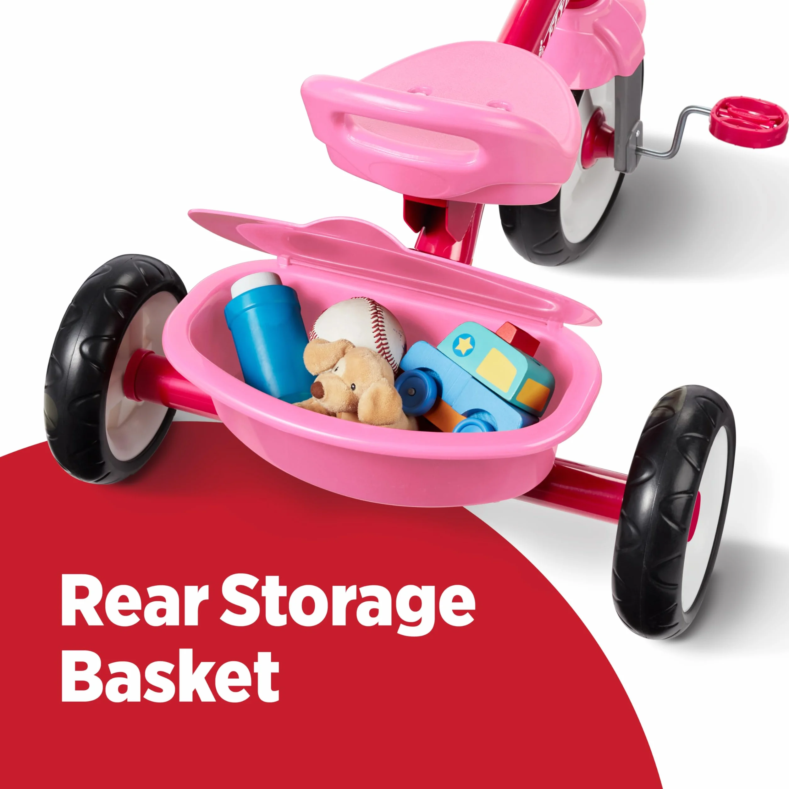 Radio Flyer Pink Rider Trike, rower trójkołowy dla małych dzieci w wieku 3-5 lat, wyłącznie w serwisie Amazon, rower dla małych dzieci