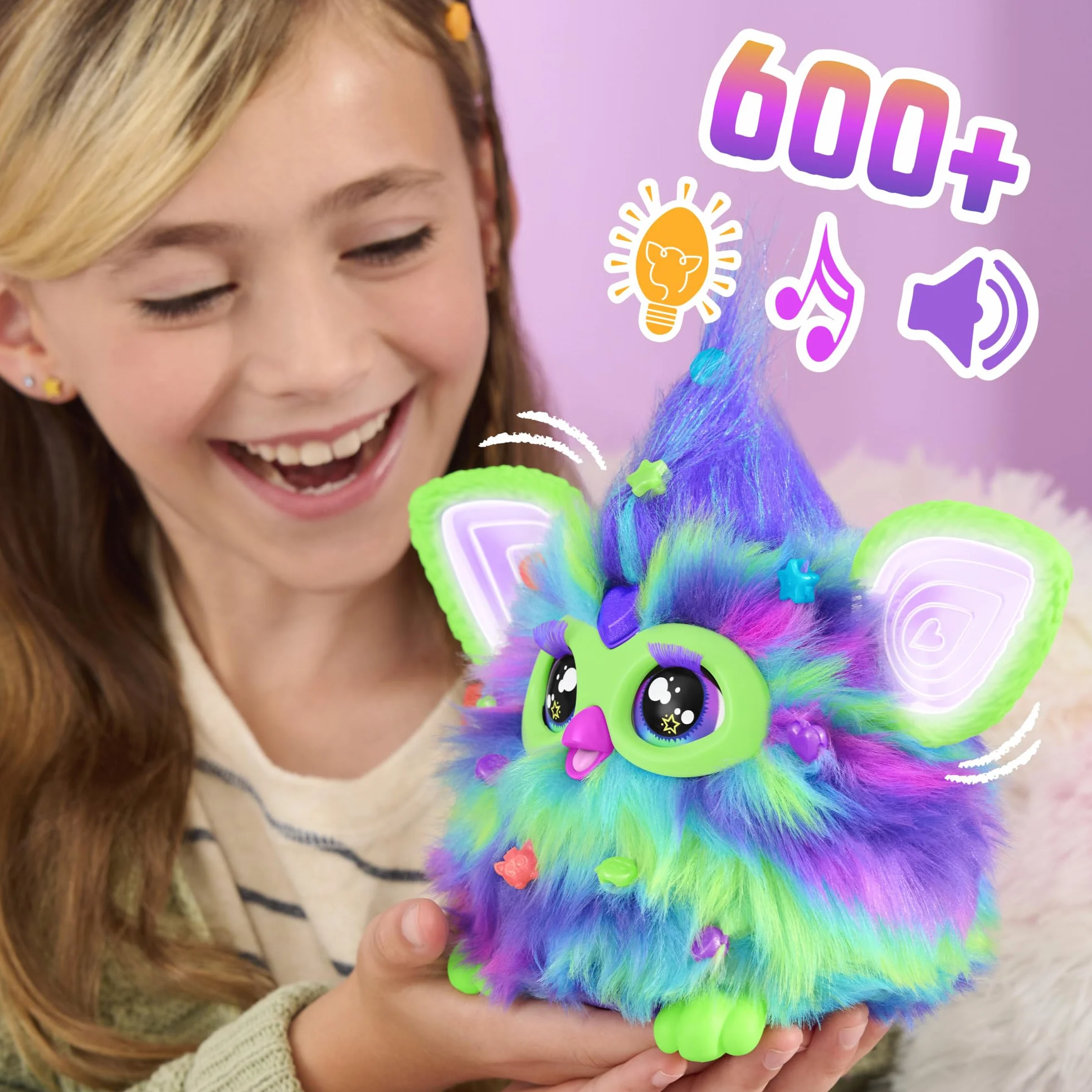 Furby Galaxy, interaktywny plusz świeci w ciemności - wersja francuska