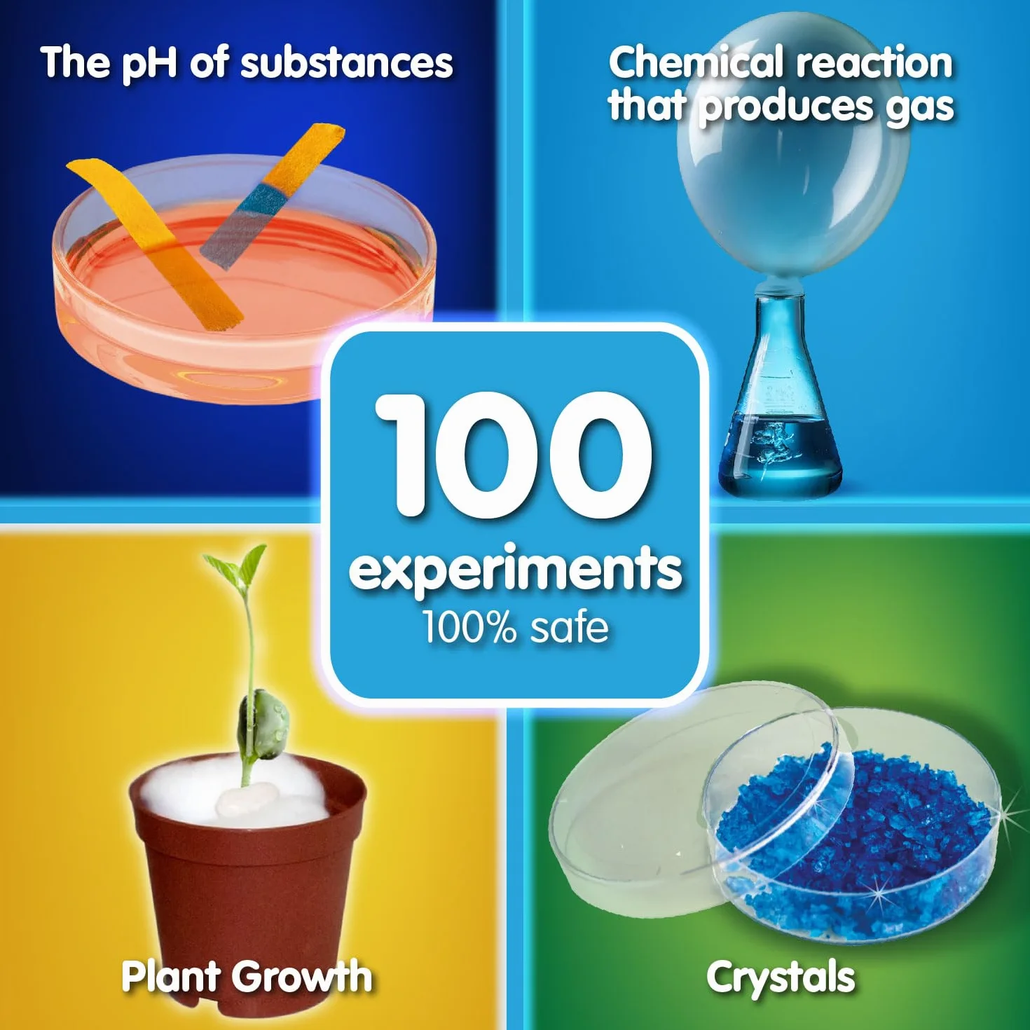 Science4you 100 eksperymentów naukowych dla dzieci - mały chemiczny zestaw edukacyjny do nauki fizyki, chemii, zabawki edukacyjne, oryginalne prezenty dla dzieci 8, 9, 10, 11+